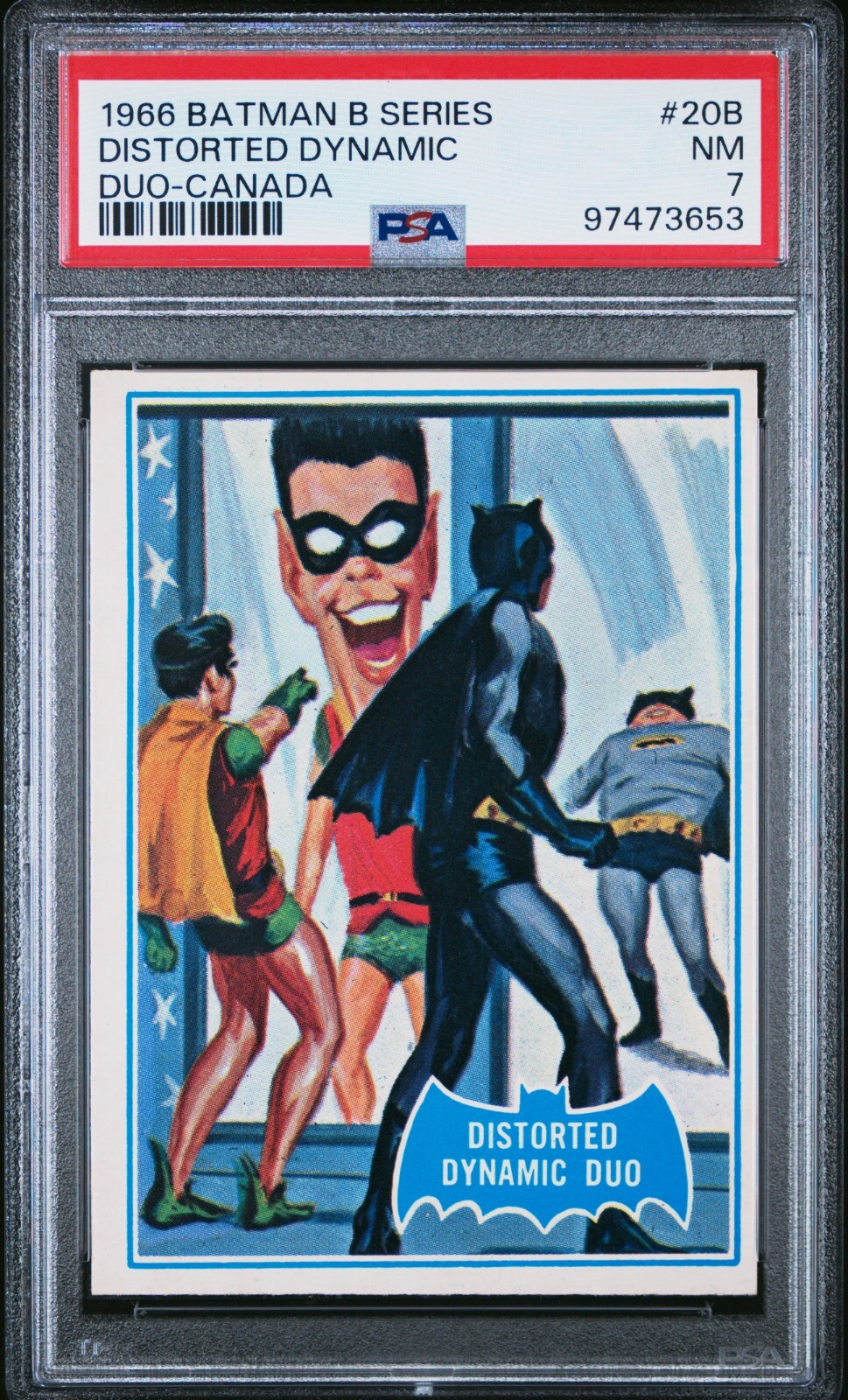 1966 BATMAN B SERIES CANADA 20B DISTORTED DYNAMIC DUO PSA 7 1966 BATMAN B SERIES CANADA 20B DISTORTED DYNAMIC DUO PSA 7