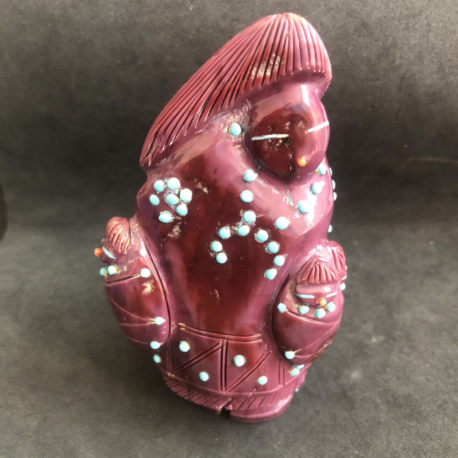 Zuni Giant Corn Maiden Claudia Peina 4 Babies Phosphosiderite *SIGNED*  6066