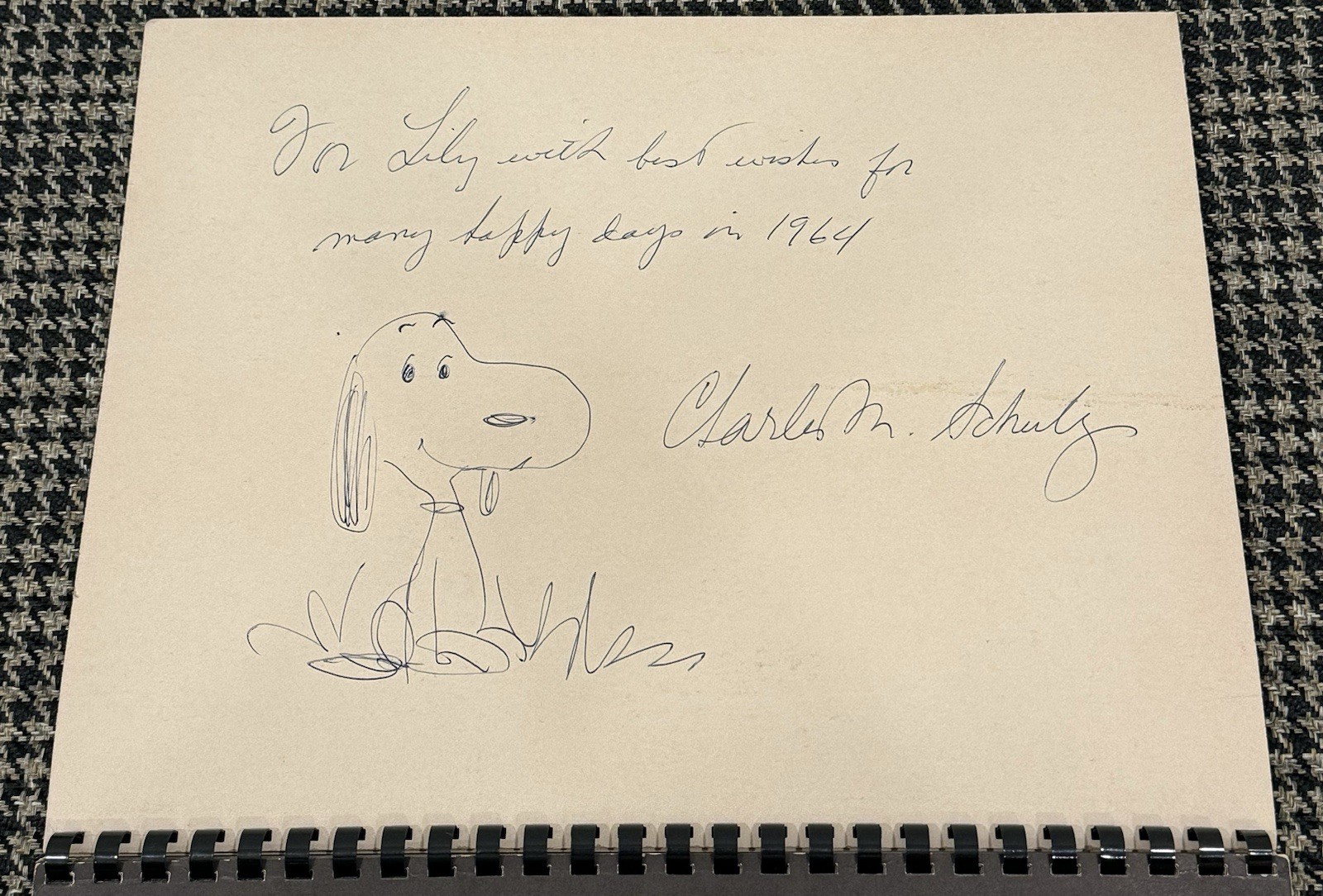 Charles Schulz Signed Autograph 1964 Peanuts Calendar W/ Snoopy Sketch PSA/DNA Charles Schulz Signed Autograph 1964 Peanuts Calendar W/ Snoopy Sketch PSA/DNA
