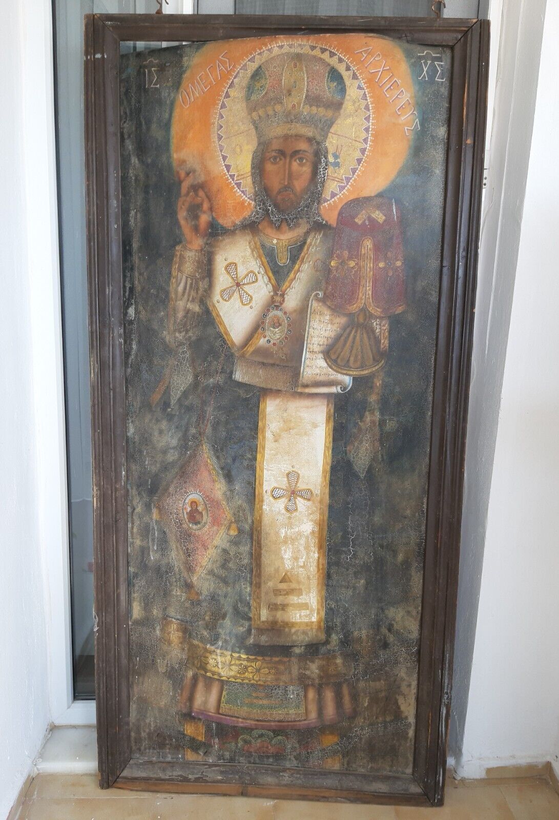 Antique Greek Orthodox Church Icon from 19th century