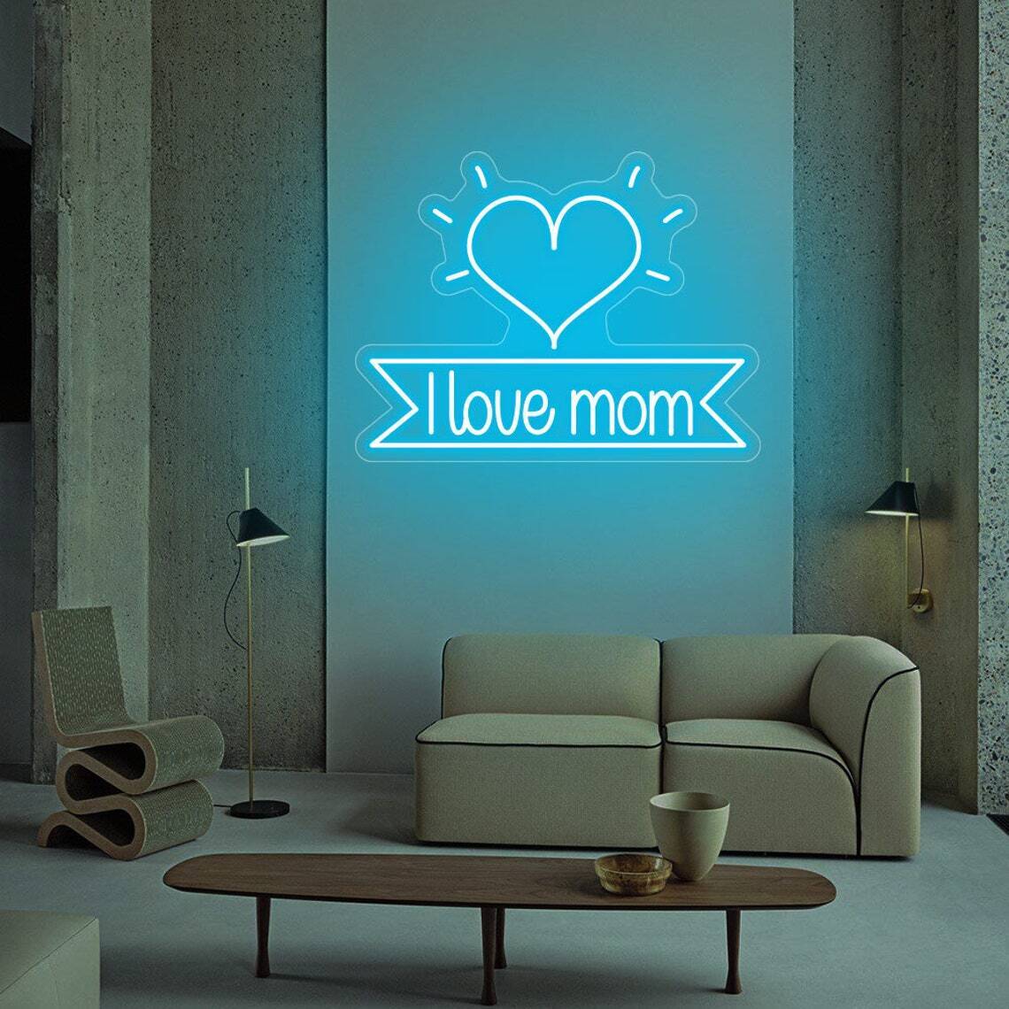I Love Mom Neon Signs LED Night Light Mothers Day Gift Custom Personalized Gift