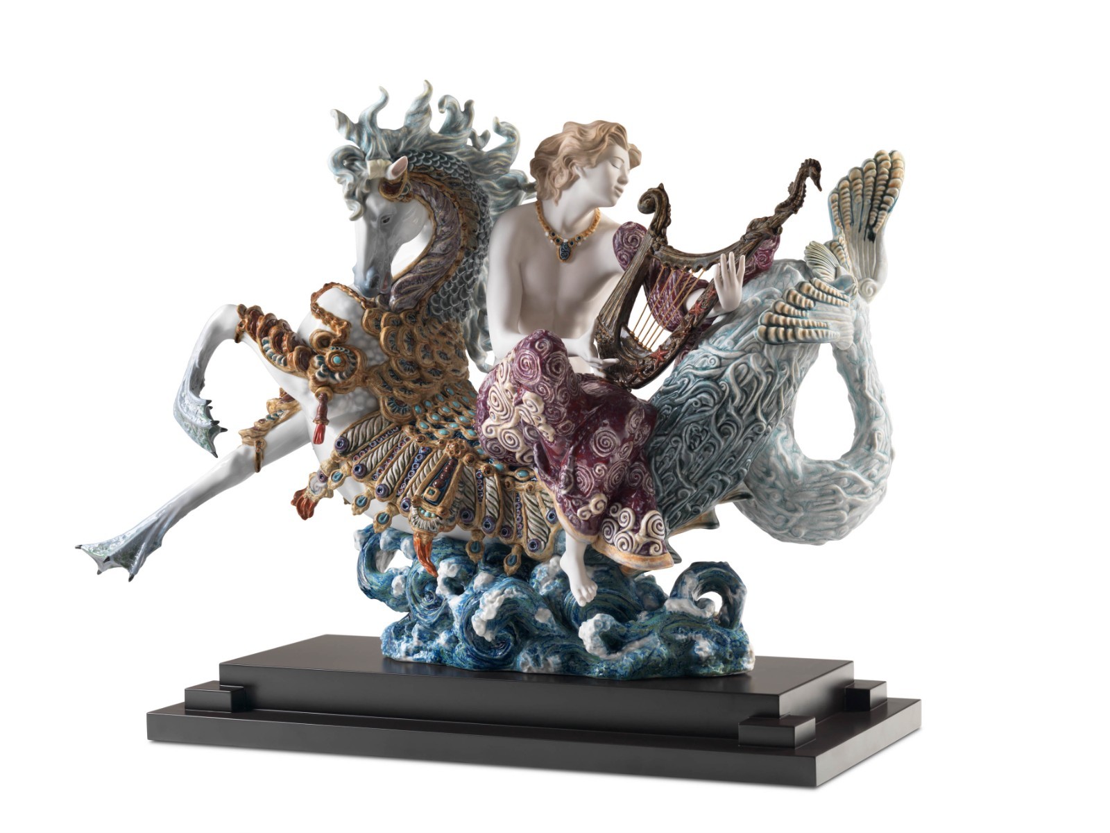 Lladro Arion on a Seahorse Sculpture High Porcelain Limited 01001948 Lladro Arion on a Seahorse Sculpture High Porcelain Limited 01001948