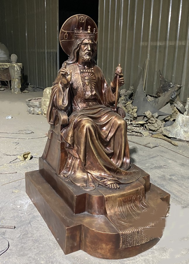 Christ the King, Seated Bronze Church Statue of Jesus (BJ76R) 72 Christ the King, Seated Bronze Church Statue of Jesus (BJ76R) 72