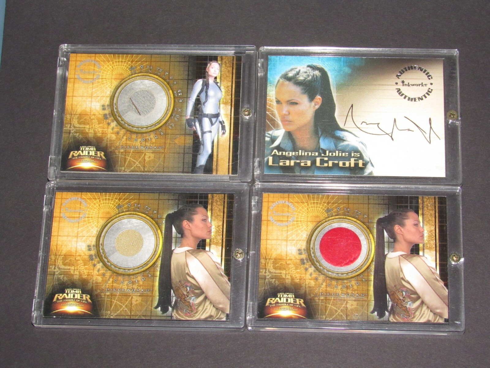ANGELINA JOLIE 2003 LARA CROFT TOMB RAIDER AUTOGRAPH CARD A1 PLUS PIECEWORKS ANGELINA JOLIE 2003 LARA CROFT TOMB RAIDER AUTOGRAPH CARD A1 PLUS PIECEWORKS