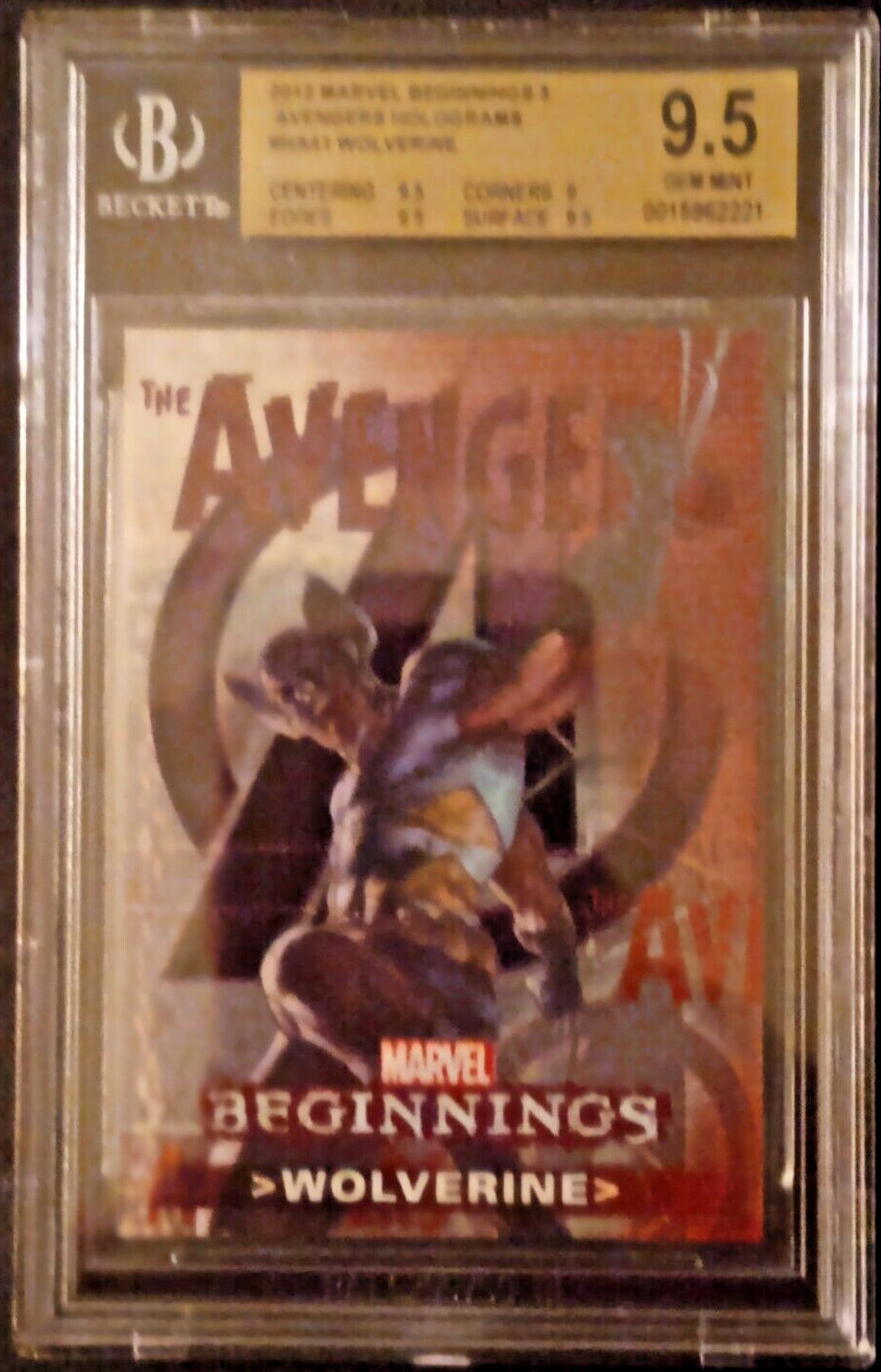 2012 UD MARVEL BEGINNINGS 3 - HA 41 WOLVERINE AVENGERS HOLOGRAM BGS 9.5 2012 UD MARVEL BEGINNINGS 3 - HA 41 WOLVERINE AVENGERS HOLOGRAM BGS 9.5