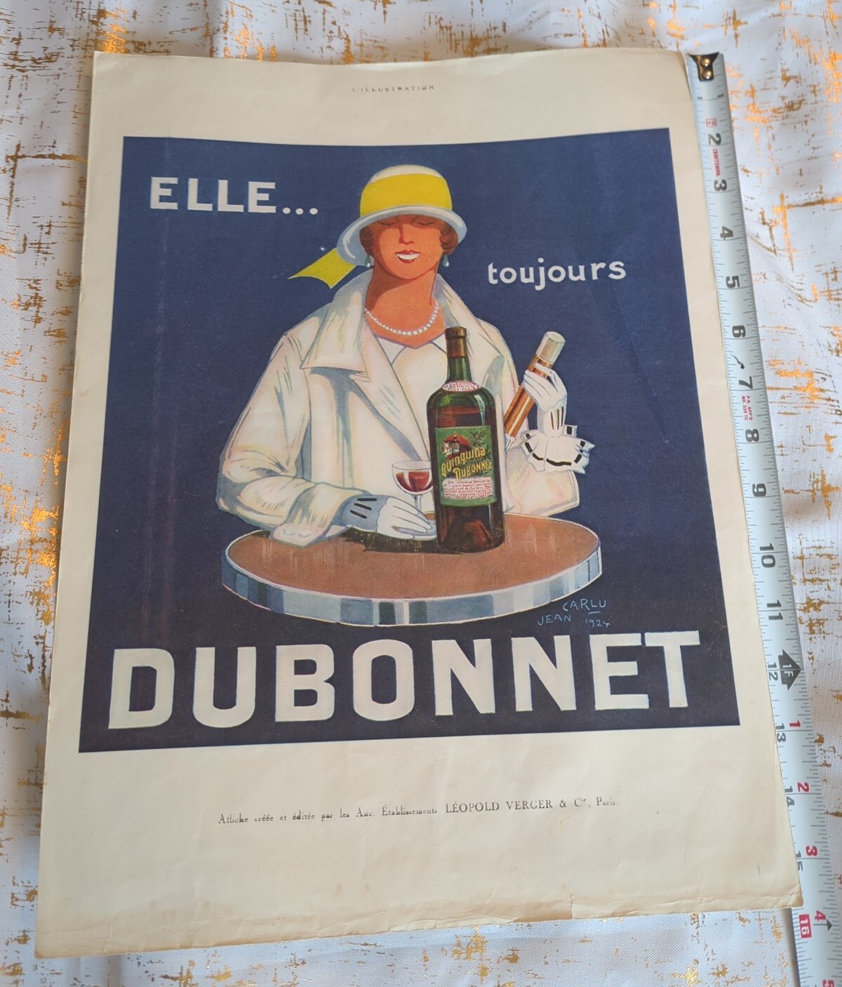 RARE 1920's JEAN CARLU AD 2 SIDE LEOPOLD VERGER ANTIQUE FRANCE VTG 16X12 MCM RARE 1920's JEAN CARLU AD 2 SIDE LEOPOLD VERGER ANTIQUE FRANCE VTG 16X12 MCM