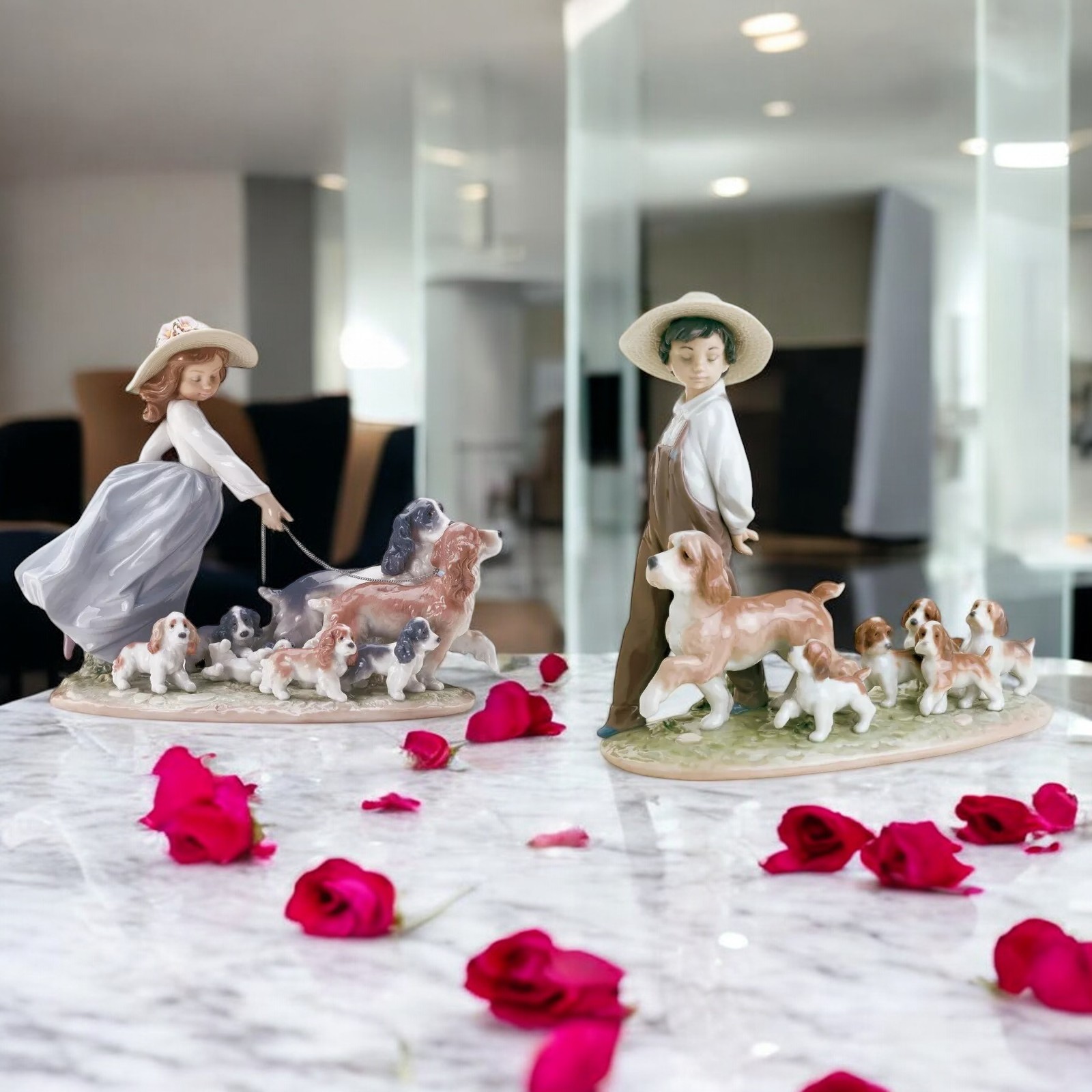 Lladro Retired Set: Puppy Parade 01006828 & My Little Explorers 01006784 Lladro Retired Set: Puppy Parade 01006828 & My Little Explorers 01006784