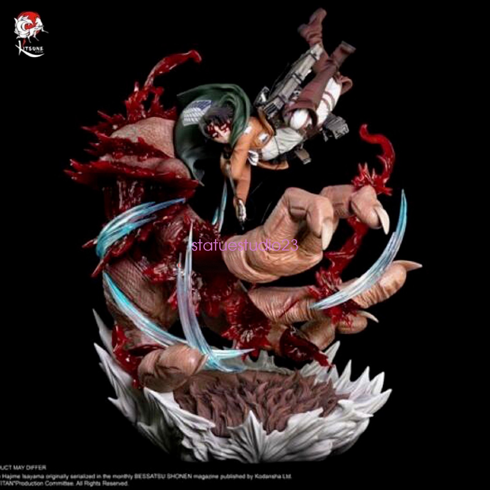 Kitsune Attack On Titan Statue Resin Figure Model Collectible Limited Box Gift Kitsune Attack On Titan Statue Resin Figure Model Collectible Limited Box Gift
