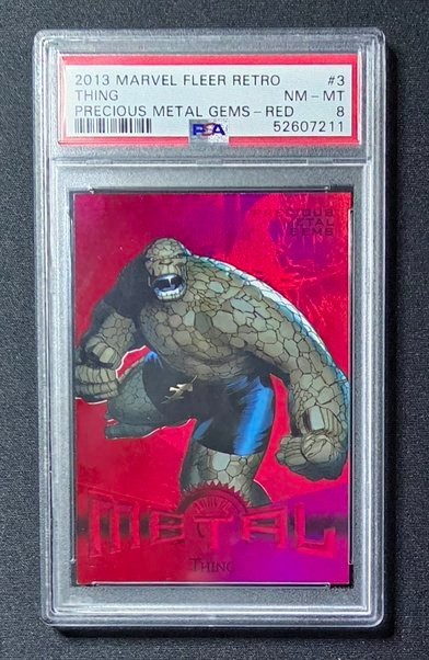 2013 Marvel Fleer Retro Thing Red PMG PSA 8 Marvel Precious Metal Gems /100 2013 Marvel Fleer Retro Thing Red PMG PSA 8 Marvel Precious Metal Gems /100