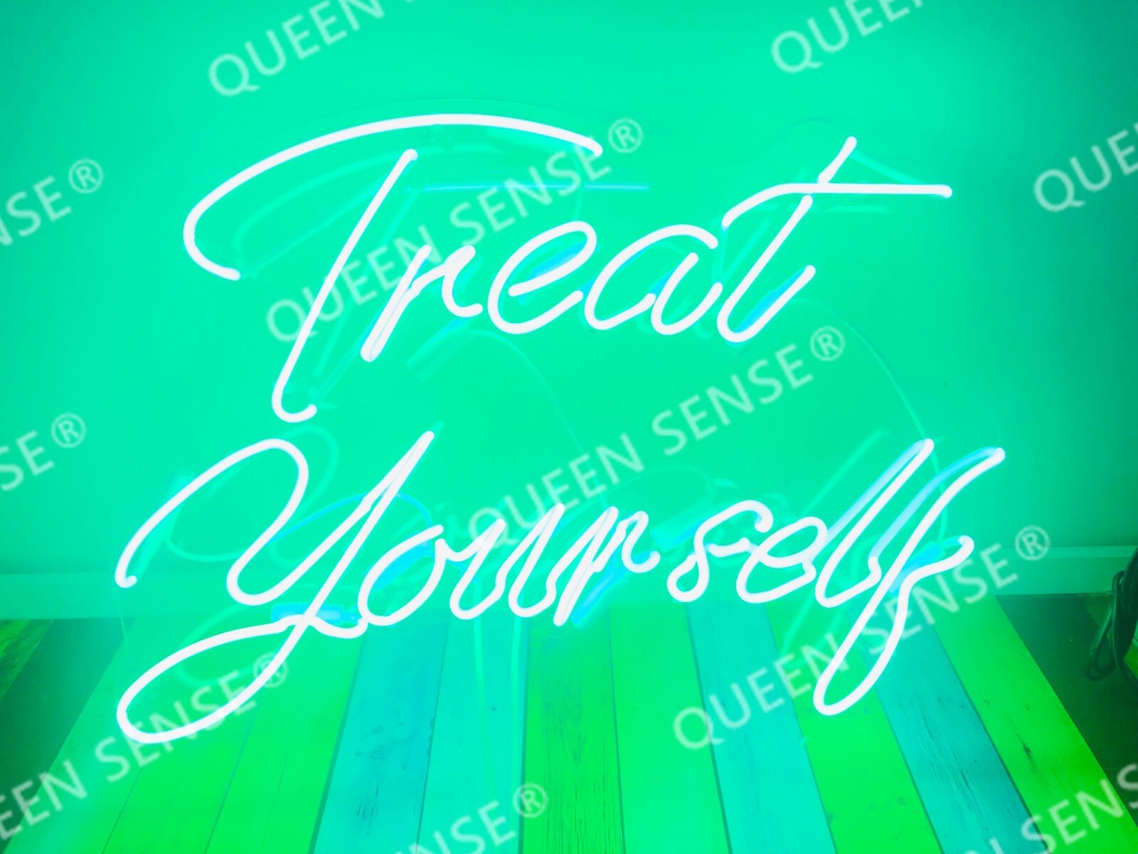 Treat Yourself Green Neon Sign Lamp Light 24 Treat Yourself Green Neon Sign Lamp Light 24