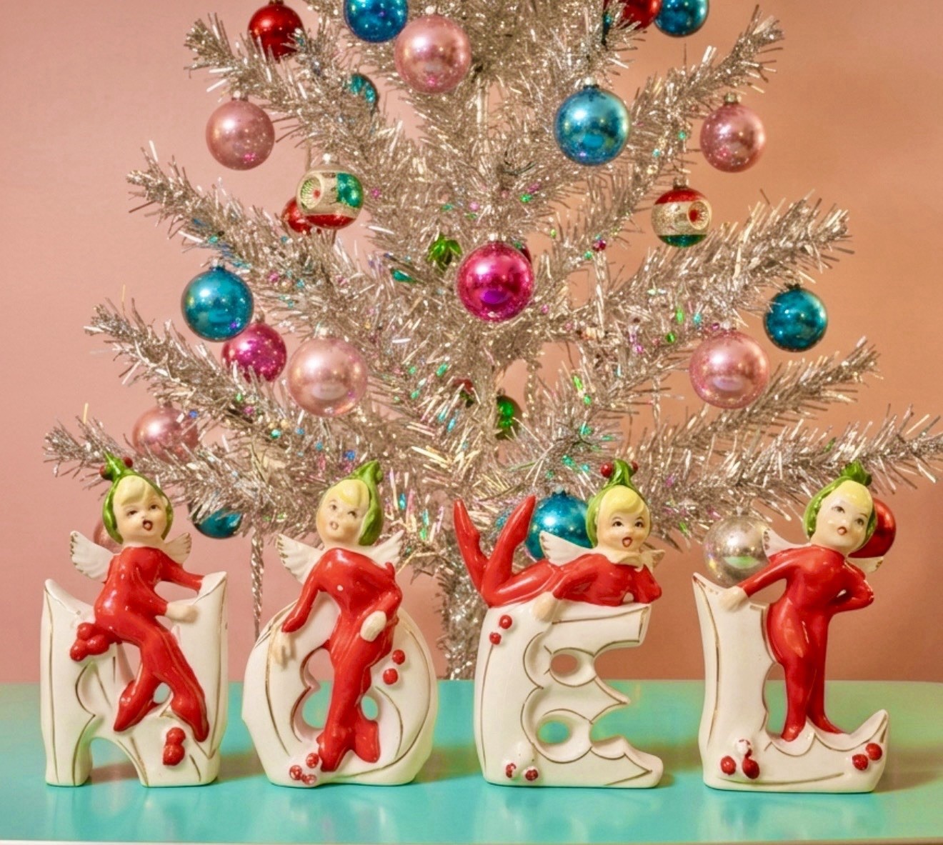 Vintage Norcrest Noel Figurines Holt Howard 1950s Pixies Christmas MCM Japan