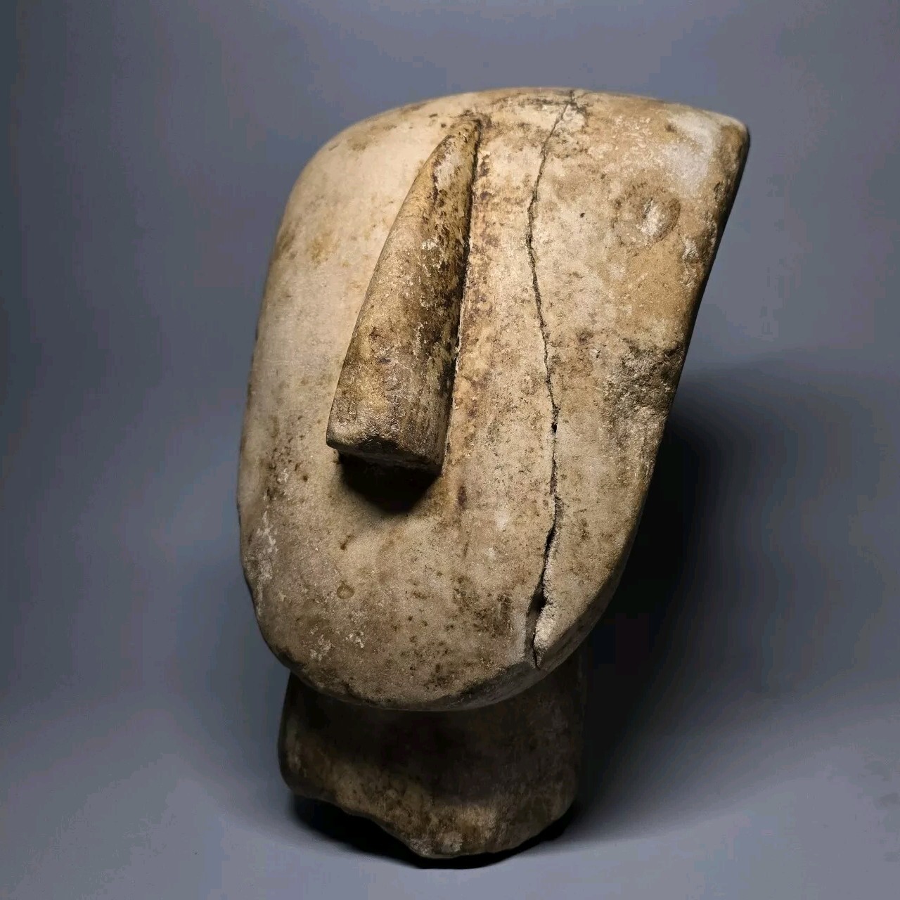 SUPERB A LARGE CYCLADIC PERIOD MARBLE STONE HEAD.