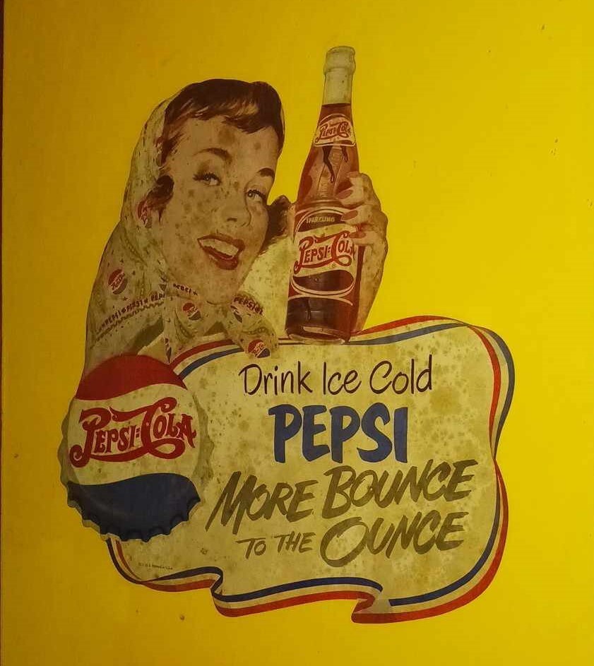 Antique Paper PEPSI Double Dot Die Cut More Bounce to the Ounce Sparkling Antique Paper PEPSI Double Dot Die Cut More Bounce to the Ounce Sparkling