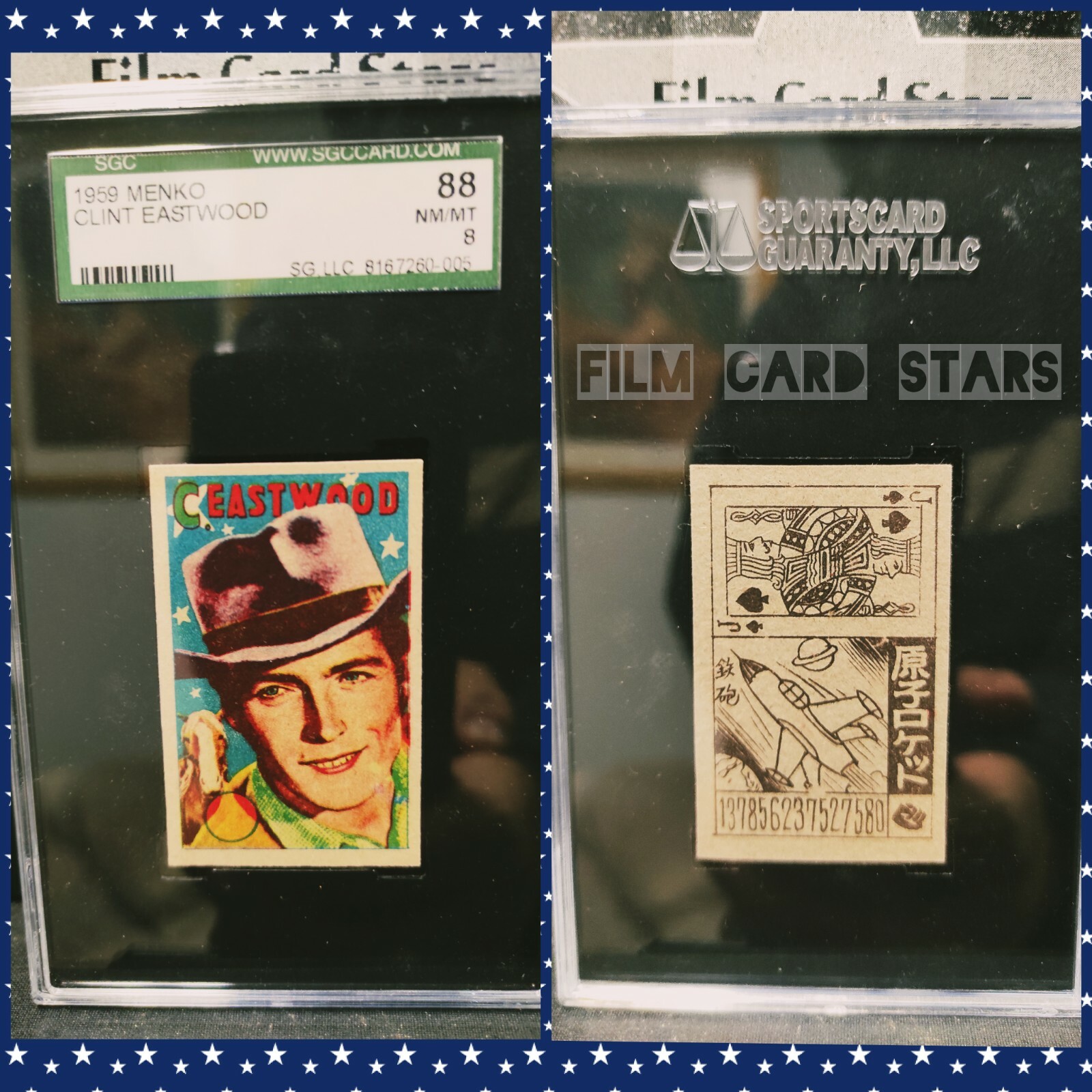 ⭐ 1959 Menko Movie Cowboy Westerns Clint Eastwood SGC 8 ⭐ 1959 Menko Movie Cowboy Westerns Clint Eastwood SGC 8