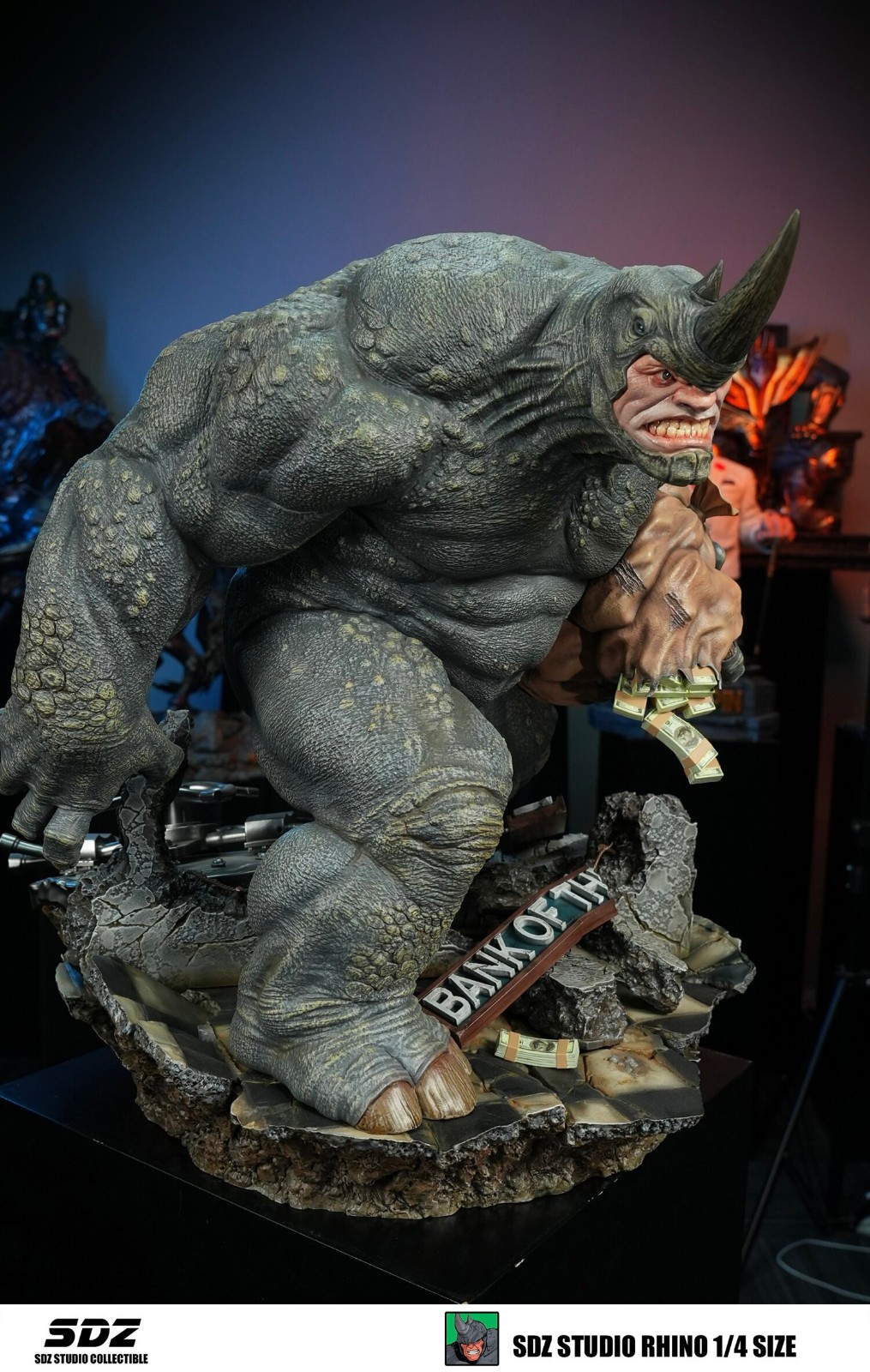 SDZ studio Rhino Aleksei Sytsevich 1/4 collectible scale statue H53cm SDZ studio Rhino Aleksei Sytsevich 1/4 collectible scale statue H53cm