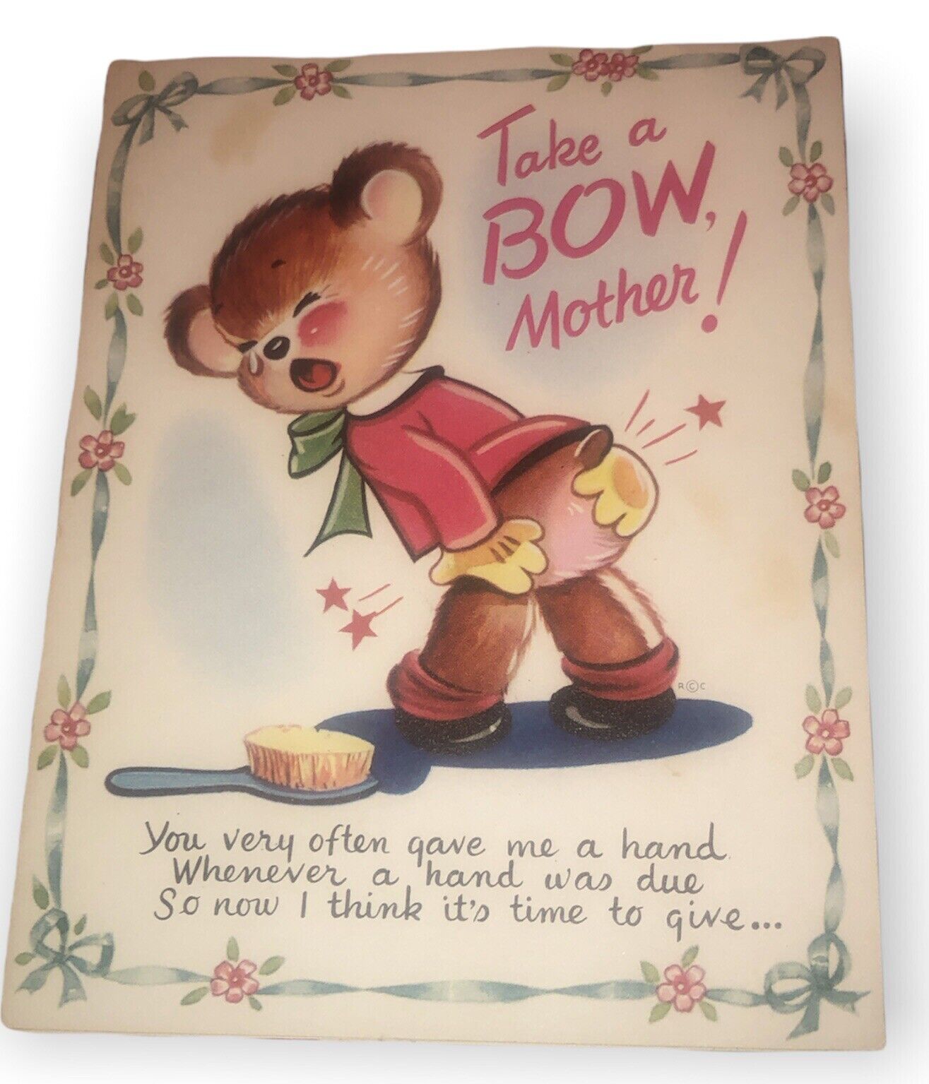 Rust Craft 1951 Vintage Mothers Day 3-D “Take A Bow Mother” Card