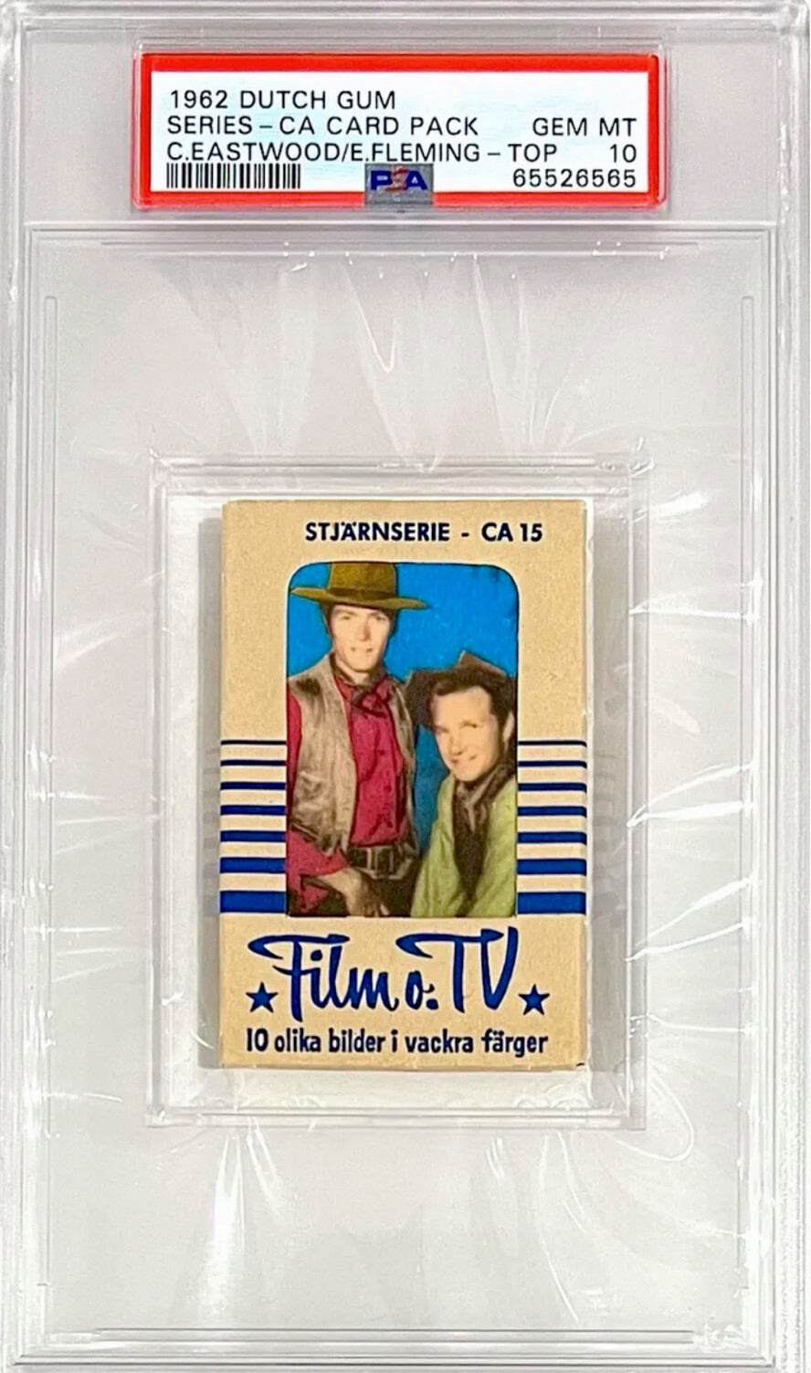1962 CLINT EASTWOOD RC 1/1 PSA 10 DUTCH GUM *RARE PRISTINE GEM* HOLLYWOOD LEGEND 1962 CLINT EASTWOOD RC 1/1 PSA 10 DUTCH GUM *RARE PRISTINE GEM* HOLLYWOOD LEGEND