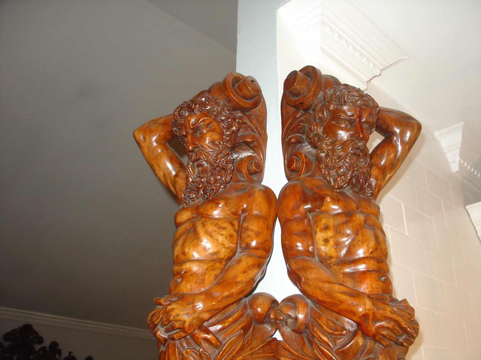 ANTIQUE HAND CARVED ITALY CIRCA 1890S CARYATIDS MAN OF THE MOUNTAIN FIGURES ANTIQUE HAND CARVED ITALY CIRCA 1890S CARYATIDS MAN OF THE MOUNTAIN FIGURES