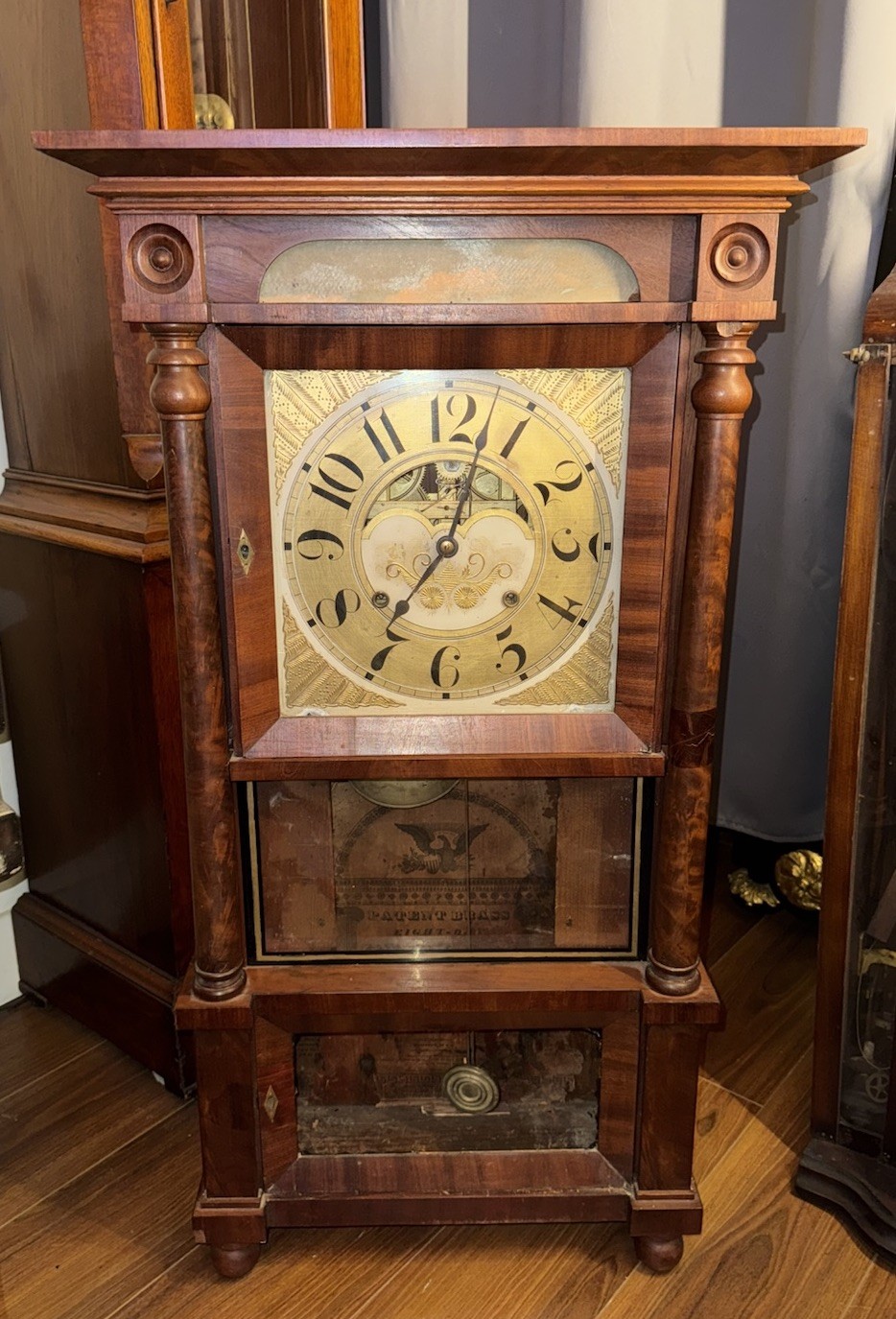 Rare Birge Case & Co Antique Triple Decker Mantel Clock- Strap Movement Rare Birge Case & Co Antique Triple Decker Mantel Clock- Strap Movement