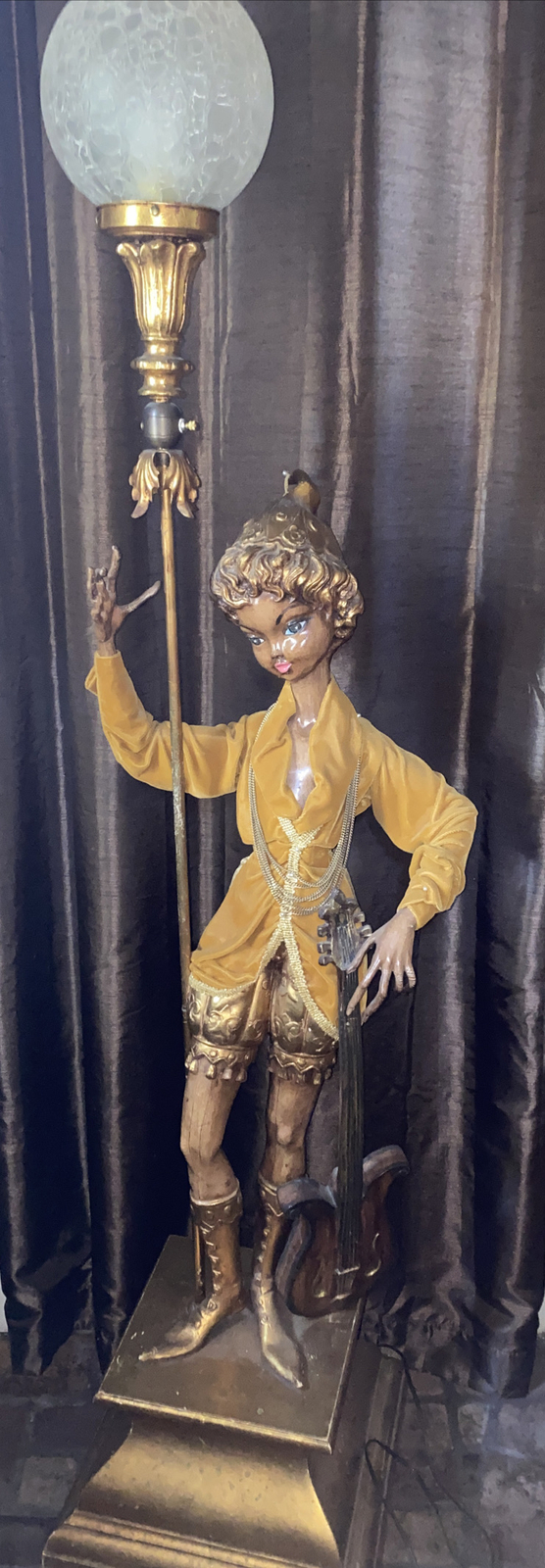 Pixie Lamp ELF Fairy SPRITE Imp Italian Musician Torchiere Figural Floor Lamp