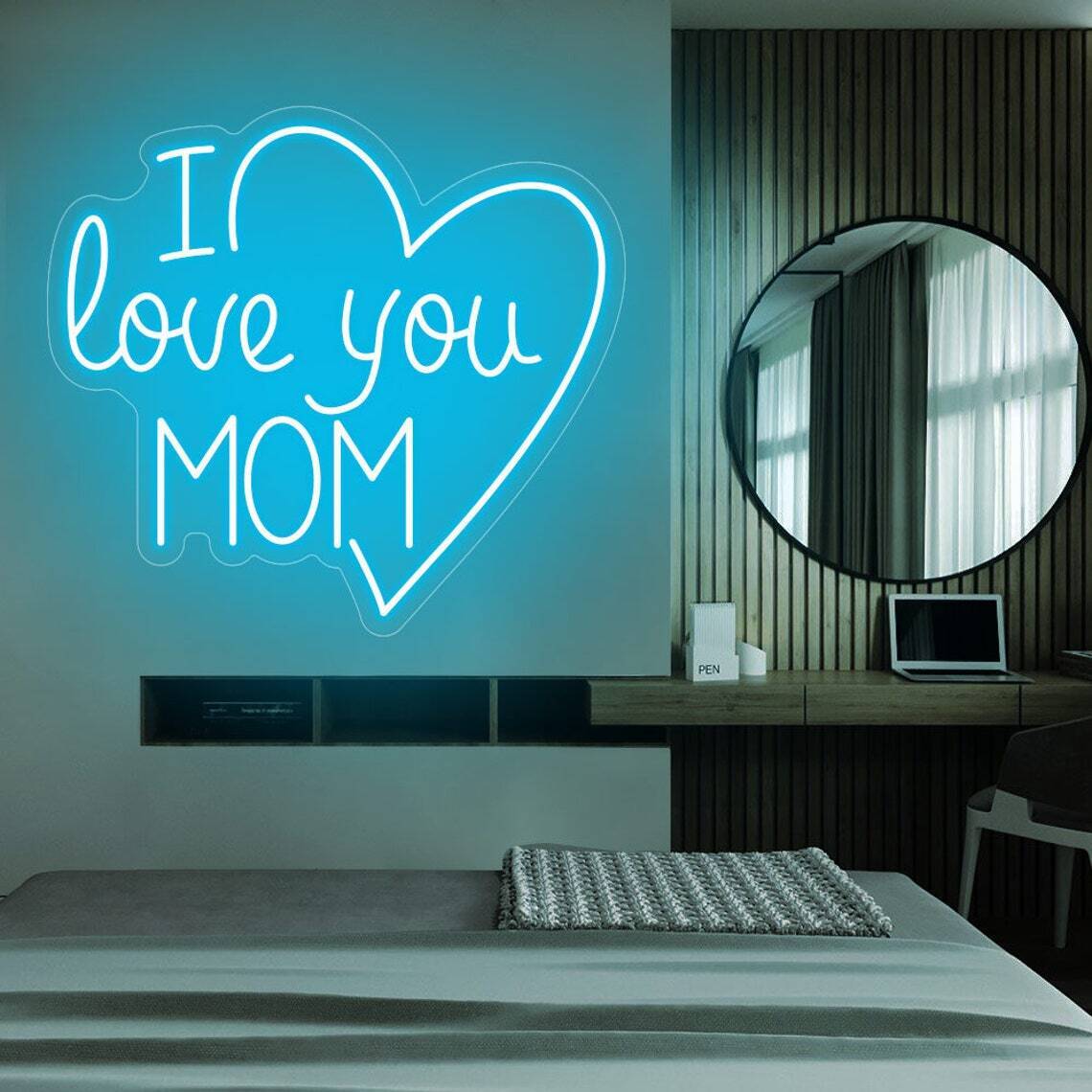 50cmx40cm I Love You Mom Neon Sign LED Night Light Custom Mothers Day Gift Wall