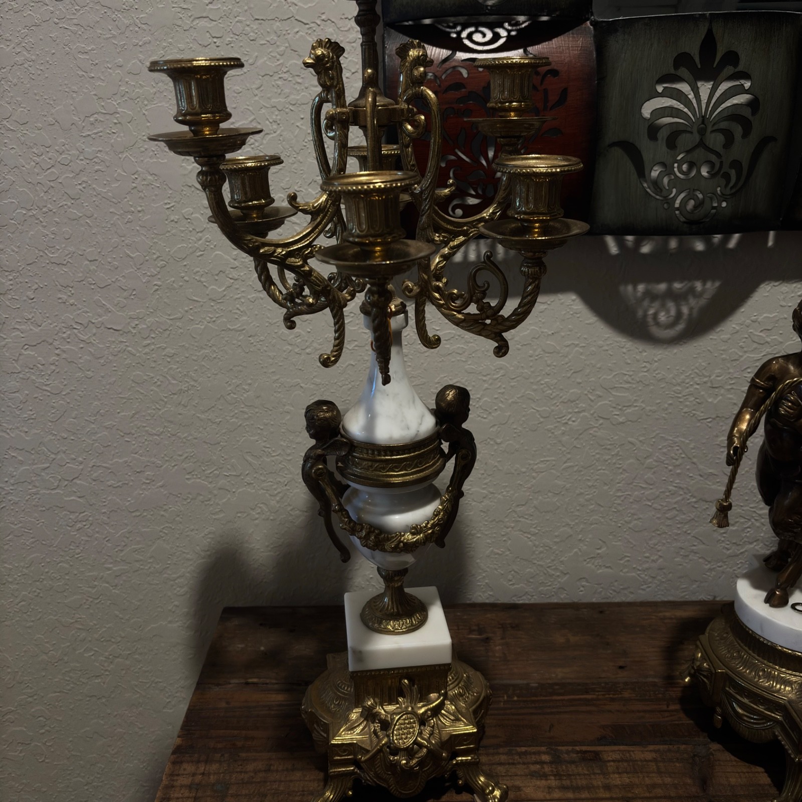 Imperial Lancini Vintage Italian Clock and Candle Stick set Imperial Lancini Vintage Italian Clock and Candle Stick set