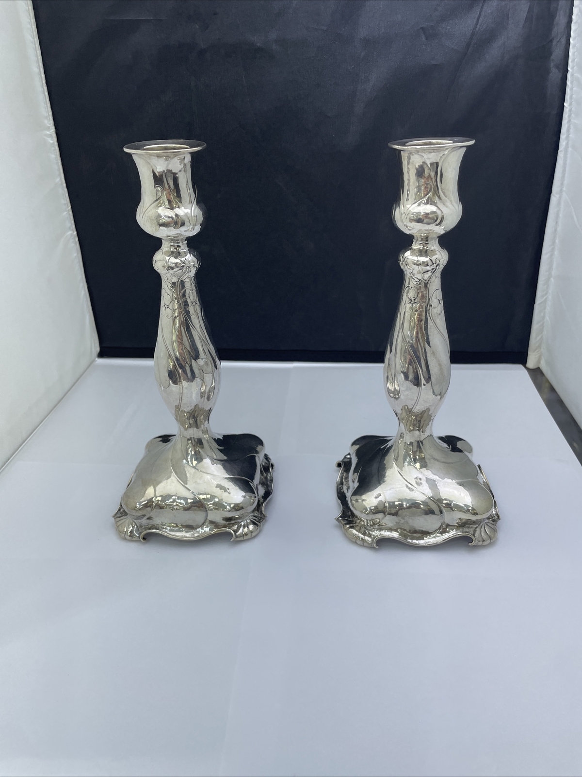 RARE Gorham Martele Sterling Silver 2 Candlesticks RARE Gorham Martele Sterling Silver 2 Candlesticks