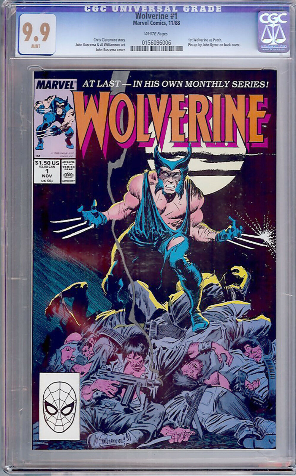 Wolverine #1 CGC 9.9 1988 Regular Series X-Men RARE MINT (not 9.8) M11 156 cm 