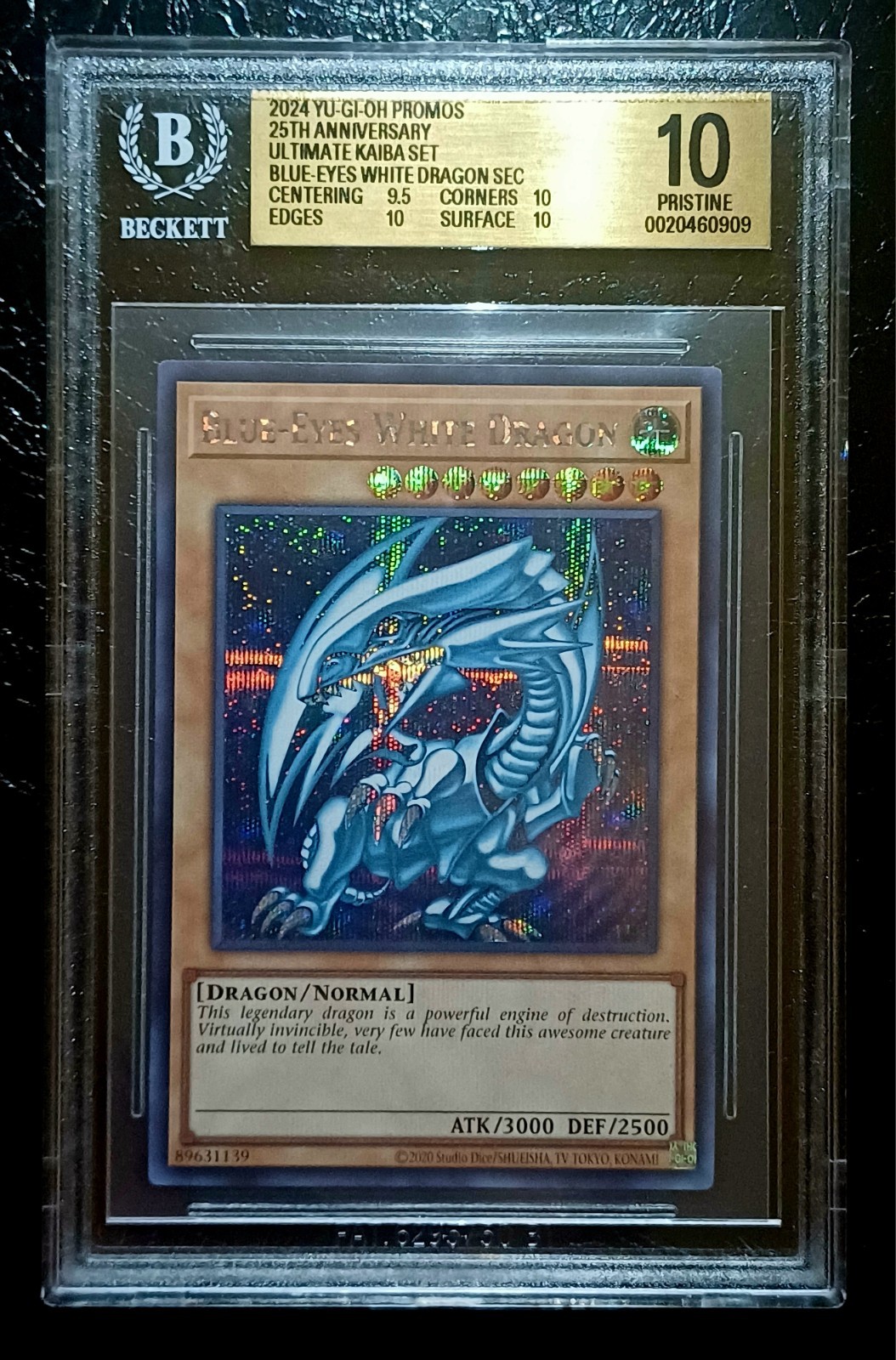 YuGiOh 25th Anniversary Blue Eyes White Dragon SEC Gold Label Pristine BGS 10 YuGiOh 25th Anniversary Blue Eyes White Dragon SEC Gold Label Pristine BGS 10