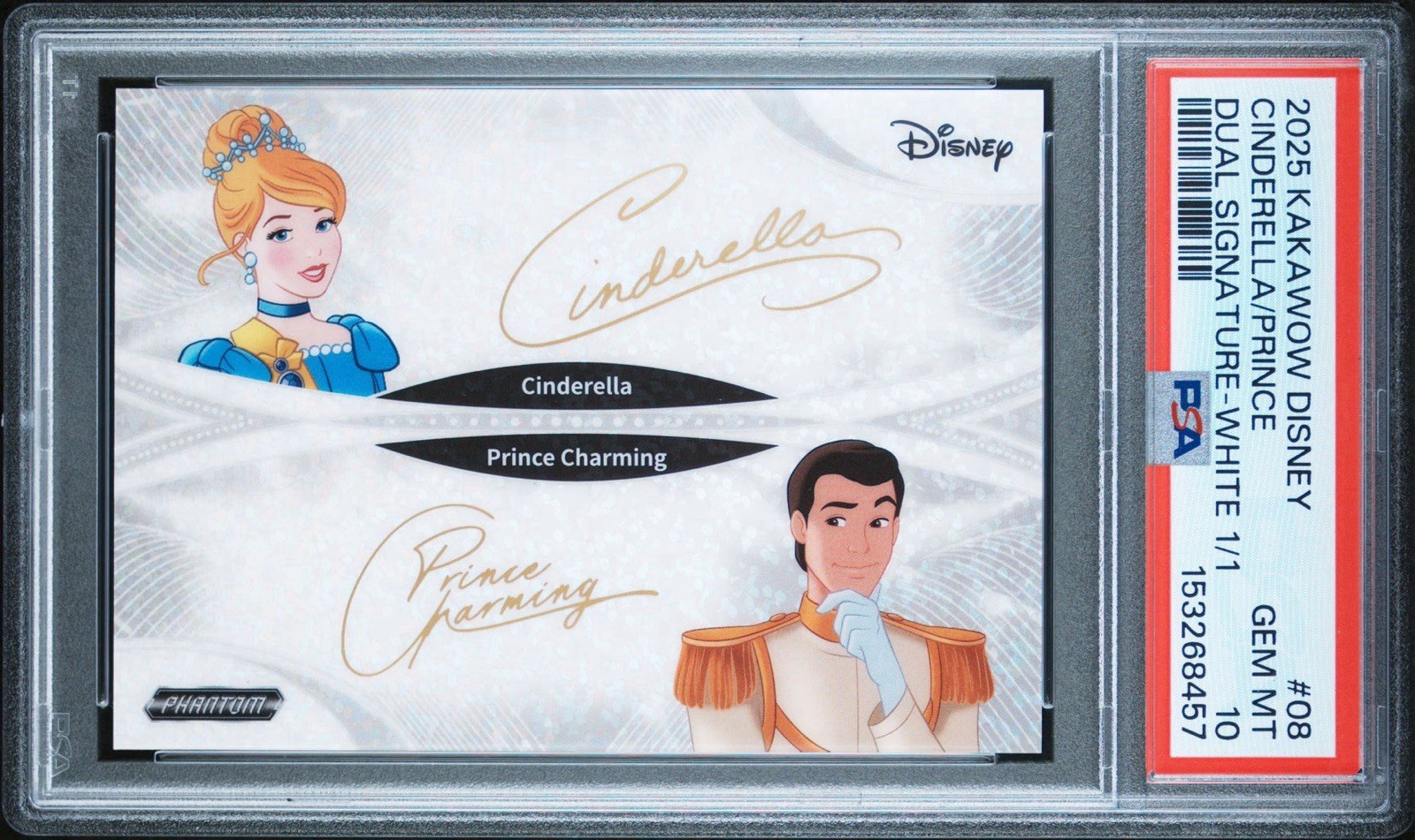 2025 Disney Kakawow Cinderella Prince Charming Dual Gold Auto White 1/1 PSA 10 2025 Disney Kakawow Cinderella Prince Charming Dual Gold Auto White 1/1 PSA 10
