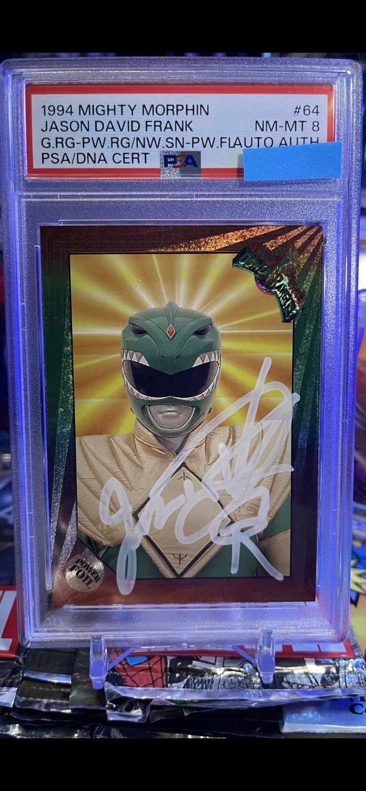 1994 Power Rangers GREEN Rookie Foil JASON DAVID FRANK Signed Pop 1 Very Rare 1994 Power Rangers GREEN Rookie Foil JASON DAVID FRANK Signed Pop 1 Very Rare