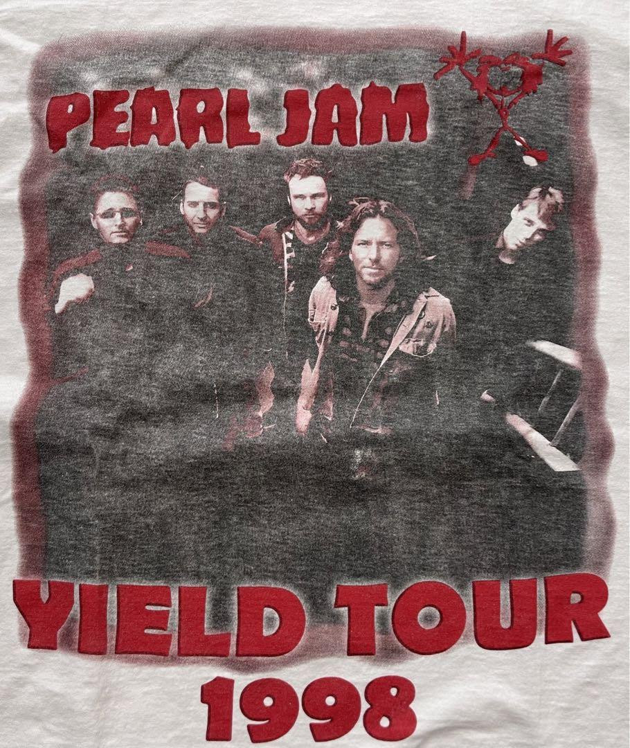 Pearl Jam Yield Tour 90s Vintage Long Sleeve T-Shirt, White, No Damage Pearl Jam Yield Tour 90s Vintage Long Sleeve T-Shirt, White, No Damage