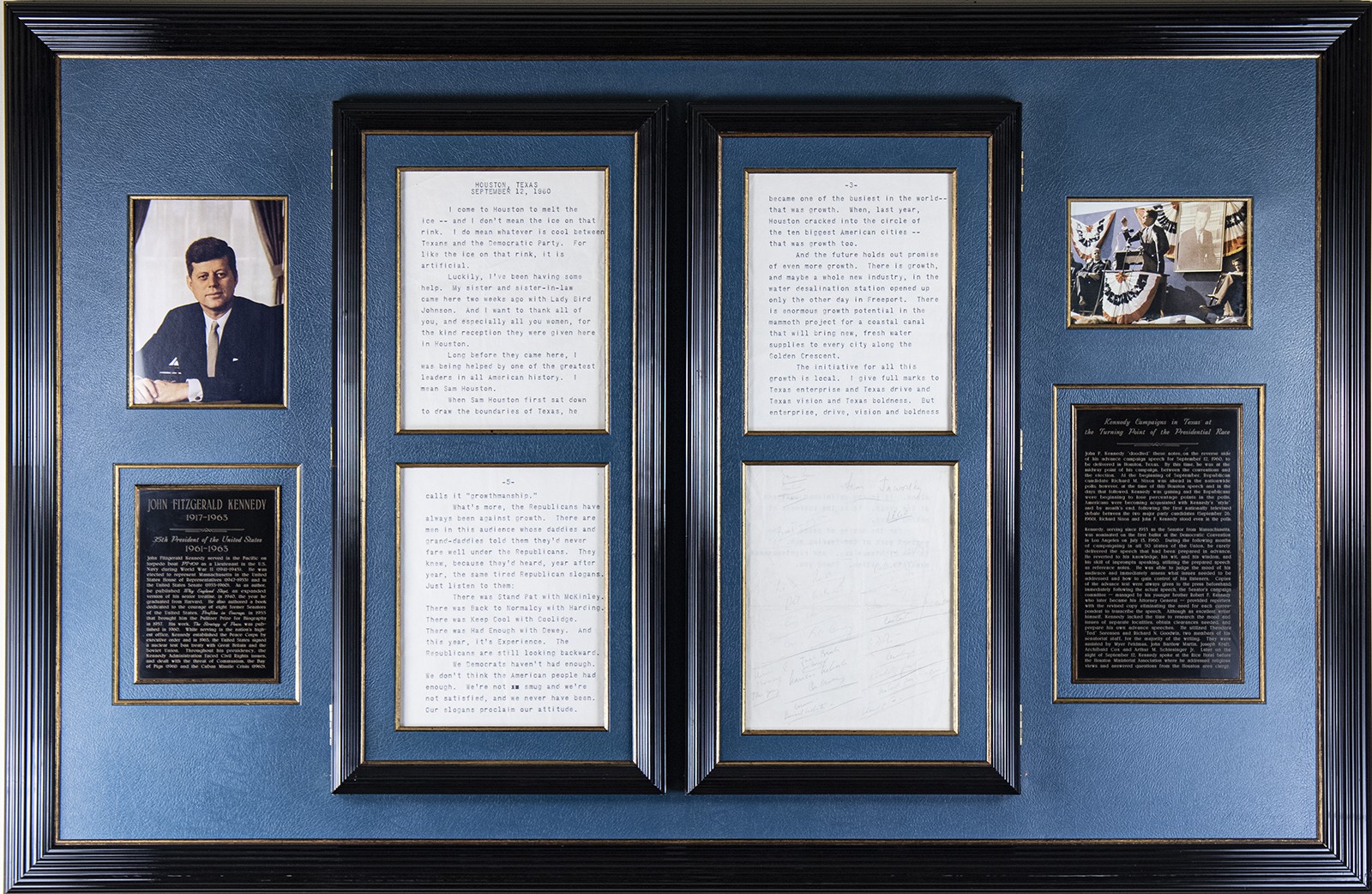 JOHN F. KENNEDY - TYPED MANUSCRIPT SIGNED CIRCA 1960
