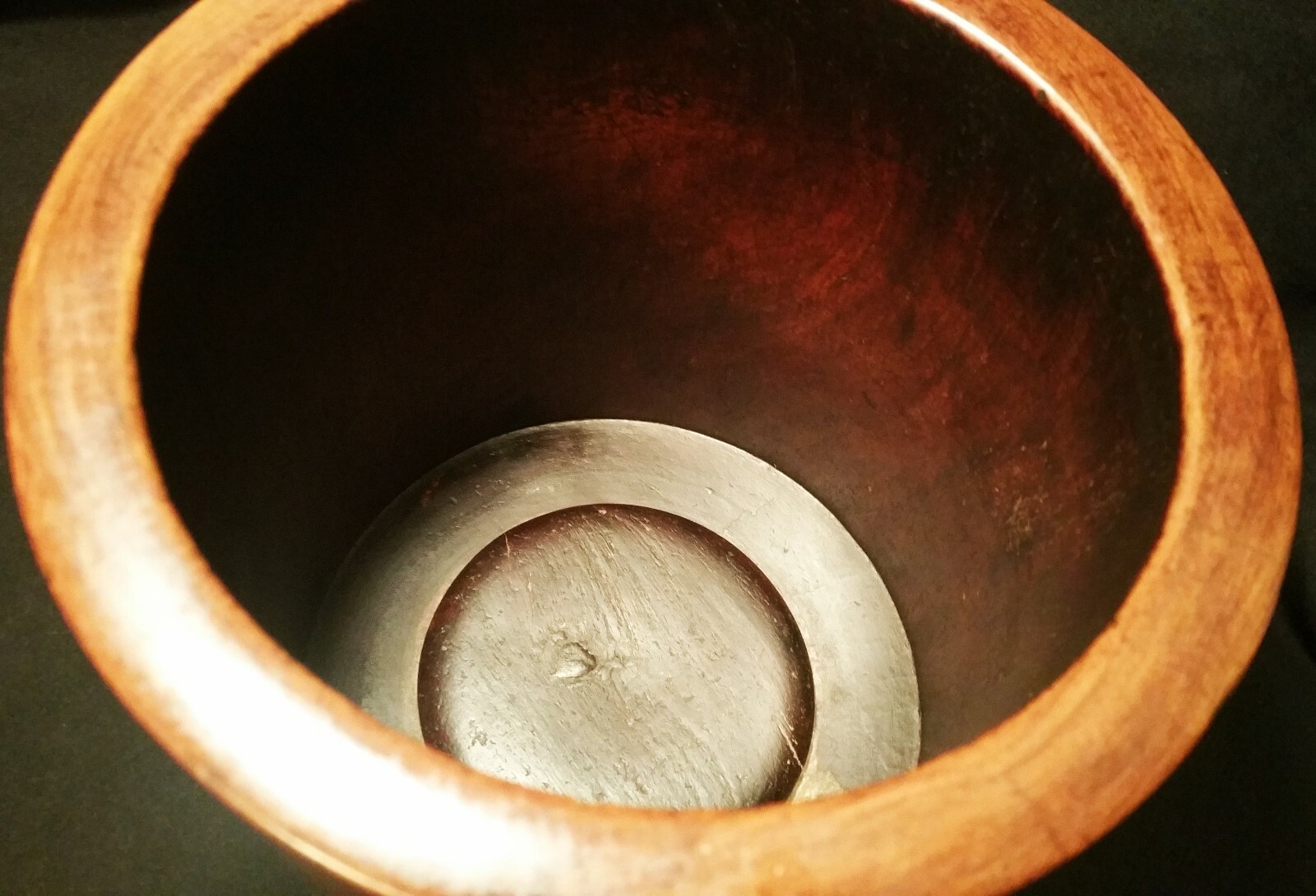 PLUGGED antique huanghuali brush pot chinese calligraphy pencil art vase wood