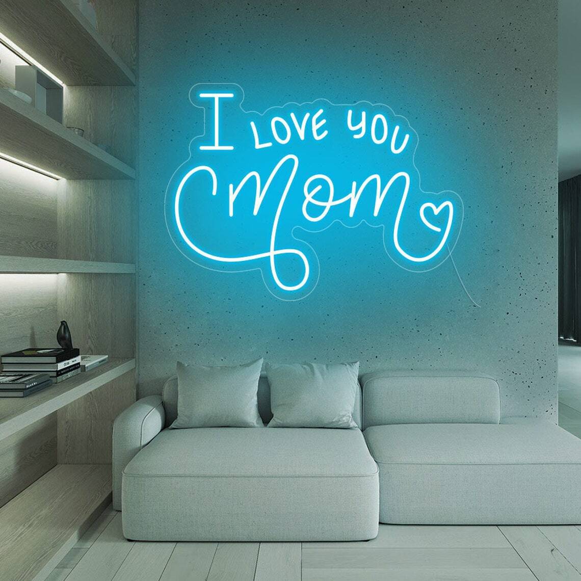 I Love You Mom Neon Sign LED Night Light Mothers Day Gift Custom Mother Day Gift
