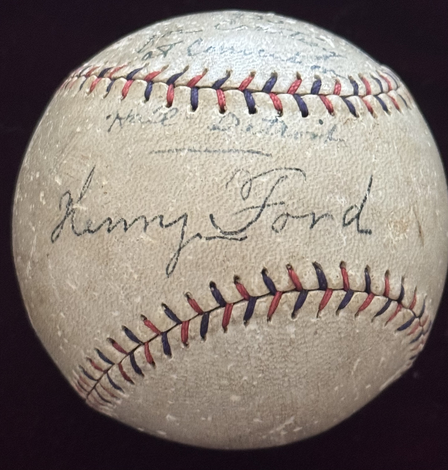 rare HENRY FORD (FORD MOTOR COMPANY FOUNDER) d.1947 single-signed BASEBALL - JSA
