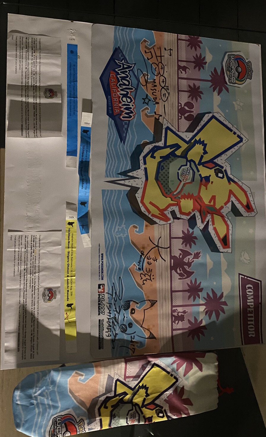 Pokemon 2017 World Chanpionship Anaheim Mat Triple Signed Mint Condition 1 OF 1 Pokemon 2017 World Chanpionship Anaheim Mat Triple Signed Mint Condition 1 OF 1