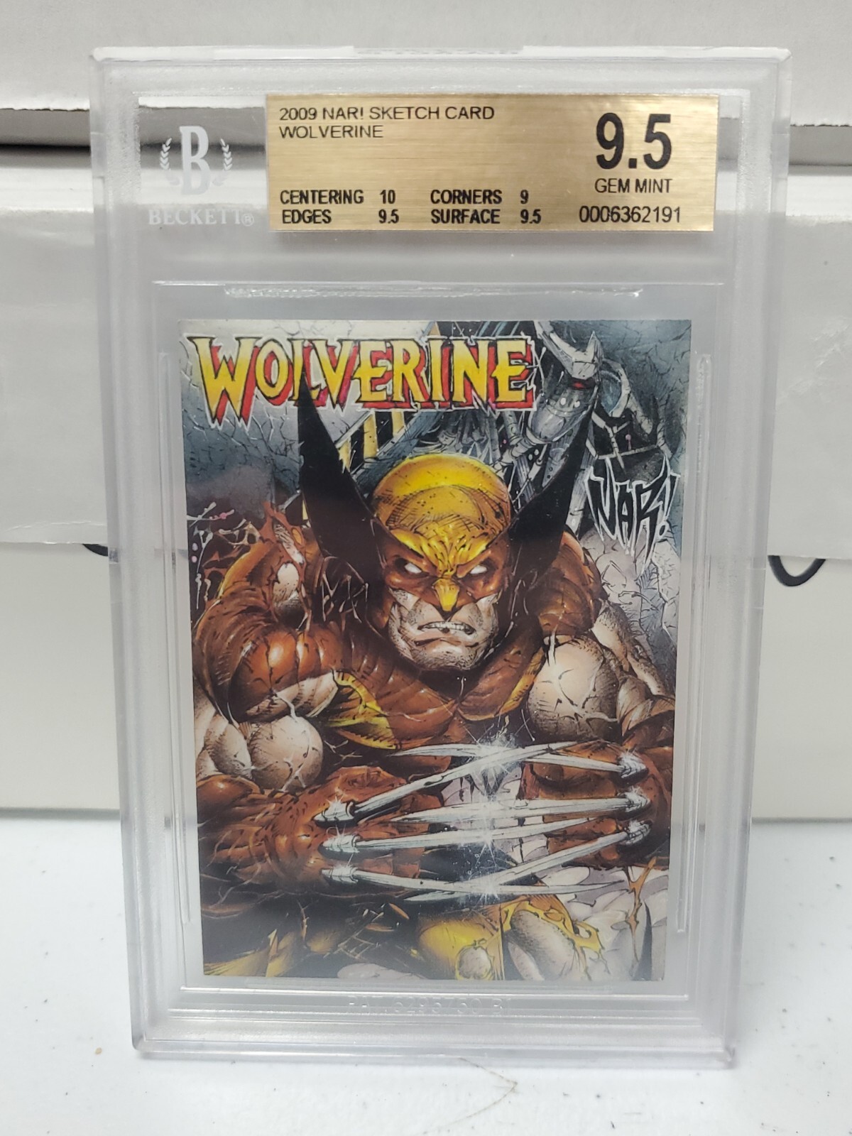 2009 Nar Sketch Card WOLVERINE BGS 9.5 Marvel