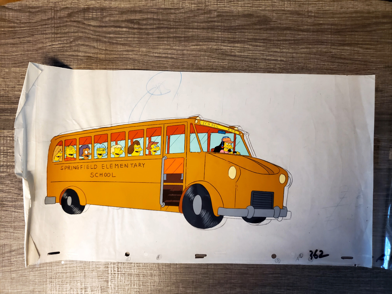 HUGE BUS IMAGE THE SIMPSONS ORIGINAL PRODUCTION CEL CELL DRAWING ANIMATION ART HUGE BUS IMAGE THE SIMPSONS ORIGINAL PRODUCTION CEL CELL DRAWING ANIMATION ART