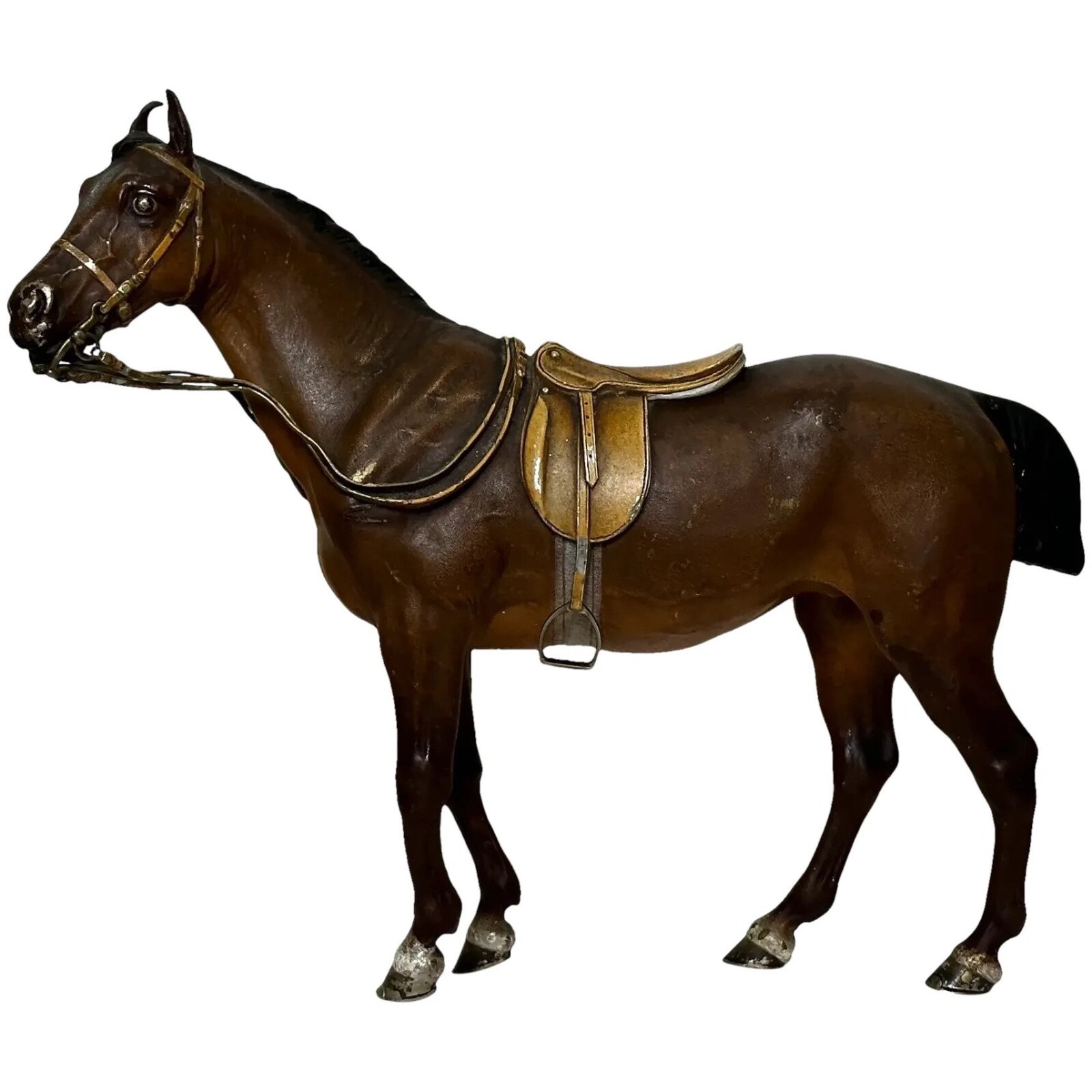 Beautiful Antique Austrian Bronze Sculpture Bay Hunter Horse By Franz Bergman Beautiful Antique Austrian Bronze Sculpture Bay Hunter Horse By Franz Bergman