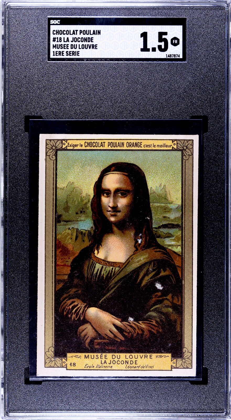 1880’s CHOCOLAT POULAIN MONA LISA *ROOKIE CARD* LEONARDO DA VINCI LOUVRE POP 1