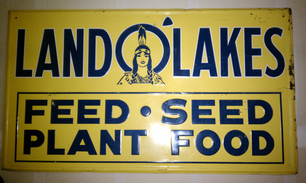 Land O' Lakes Feed Seed Plant Food Antique Sign Land O' Lakes Feed Seed Plant Food Antique Sign