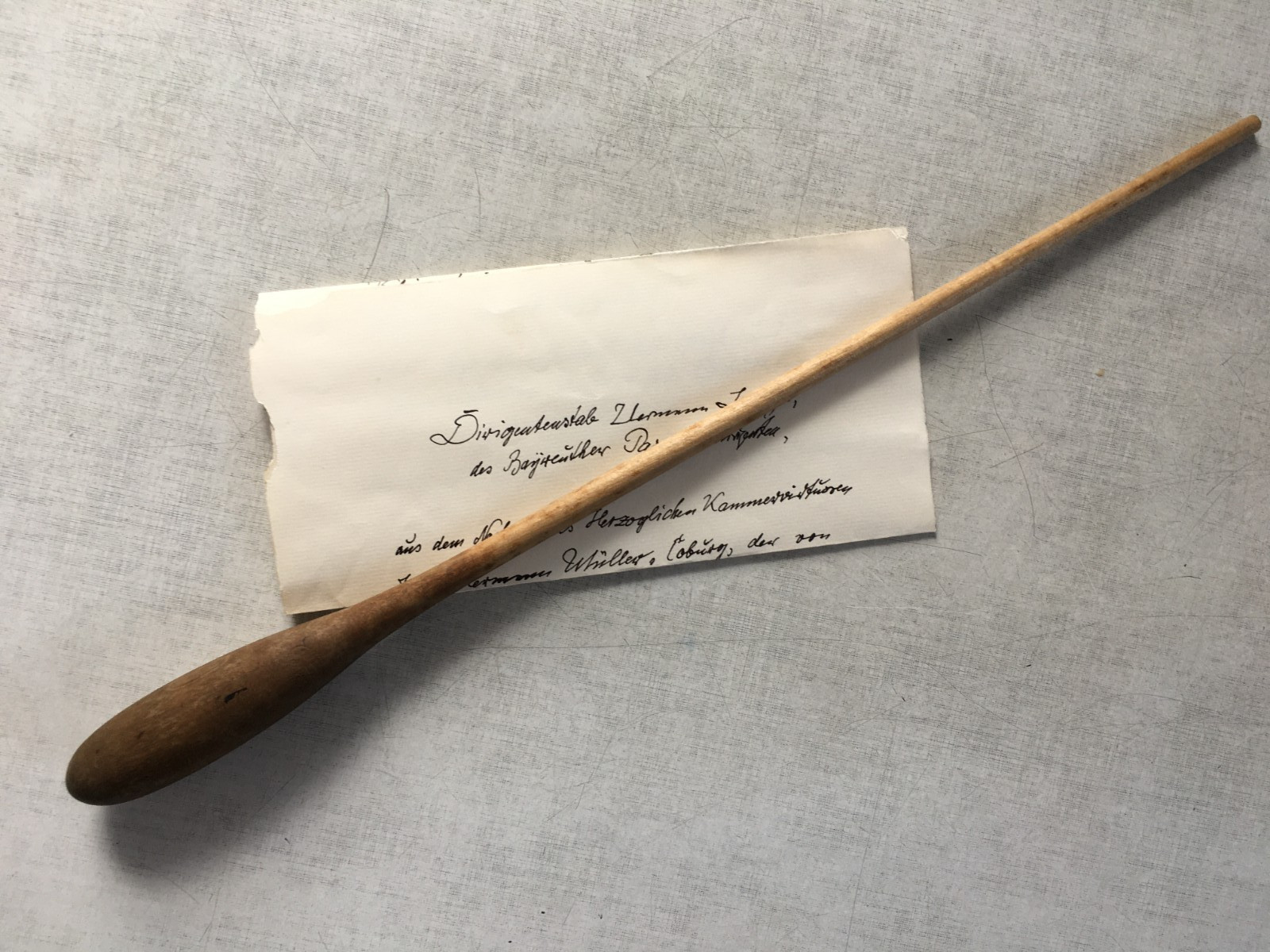 Original Bayreuth Festival conductor's staff Hermann Levi Parsifal Wagner rare