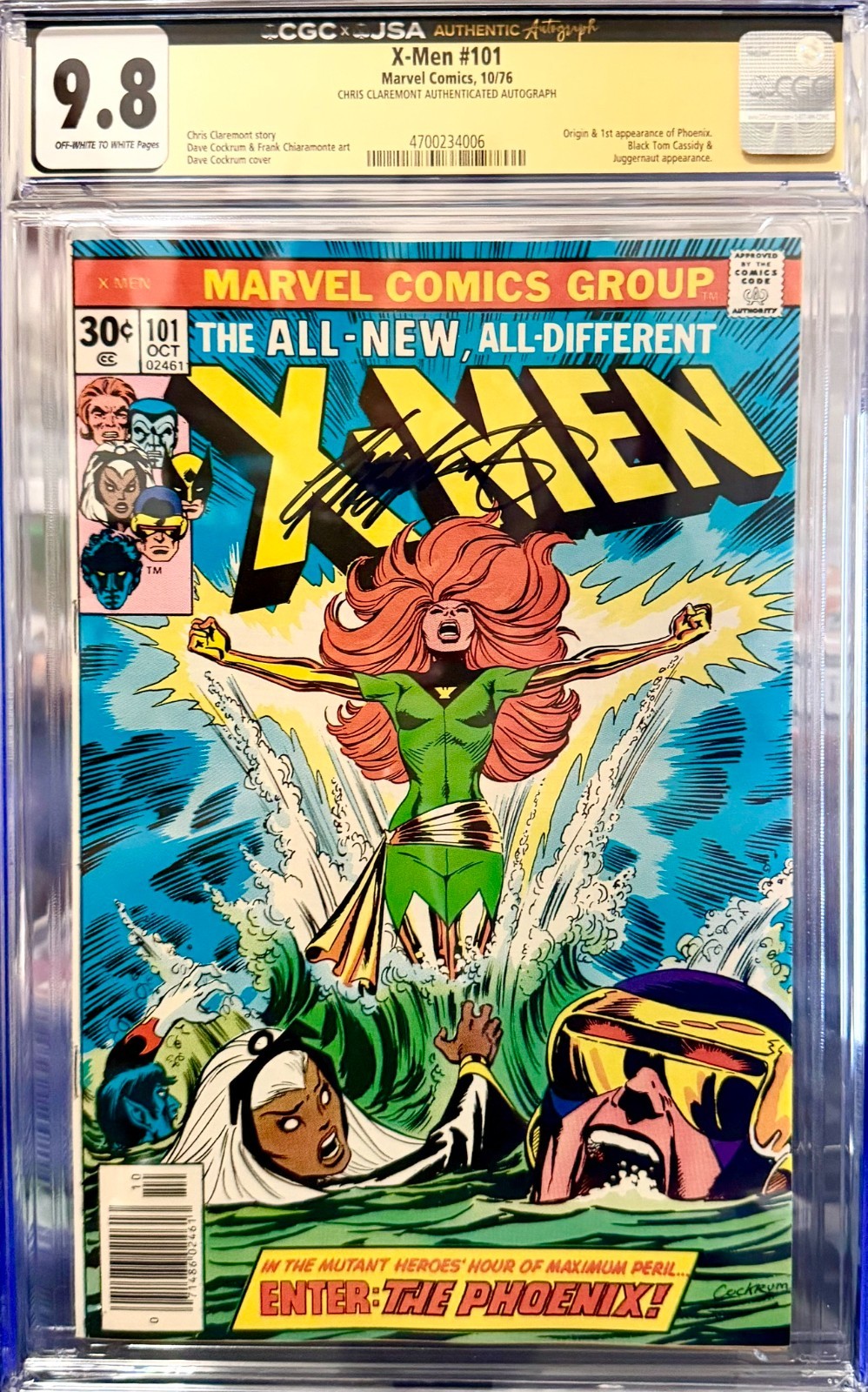 X-Men #101 CGC 9.8 SS Chris Claremont 1st Appearance Phoenix 1976 Comic Book X-Men #101 CGC 9.8 SS Chris Claremont 1st Appearance Phoenix 1976 Comic Book