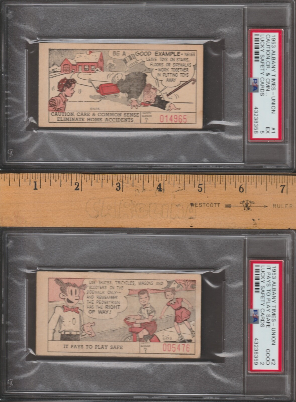 (48 CARD COMPLETE SET PSA AVG. 5.02) -  1953 THE ALBANY TIMES UNION LUCKY SAFETY
