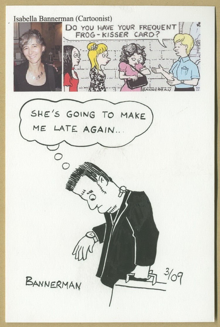 Isabella Bannerman - American cartoonist - Six Chix - Nice signed sketch - 2009 Isabella Bannerman - American cartoonist - Six Chix - Nice signed sketch - 2009