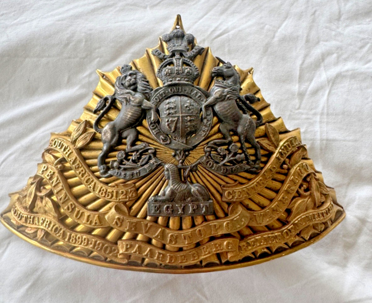 12th Prince Of Wale's Royal Lancers Officers Lance Cap Helmet Plate 1902-1910 12th Prince Of Wale's Royal Lancers Officers Lance Cap Helmet Plate 1902-1910