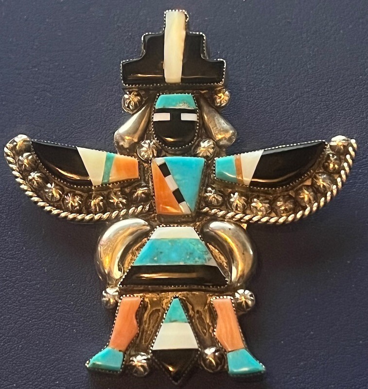 Best Zuni Lee Edaakie attr. Knifewing Pin Mosaic Inlay Best Zuni Lee Edaakie attr. Knifewing Pin Mosaic Inlay