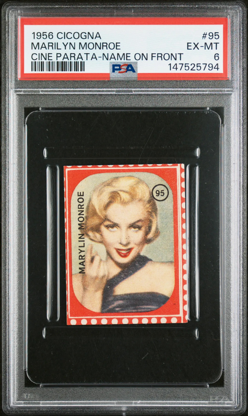 MARILYN MONROE 1956 Cicogna Cine Parata Red Film #95 PSA 6 POP 1. RARE