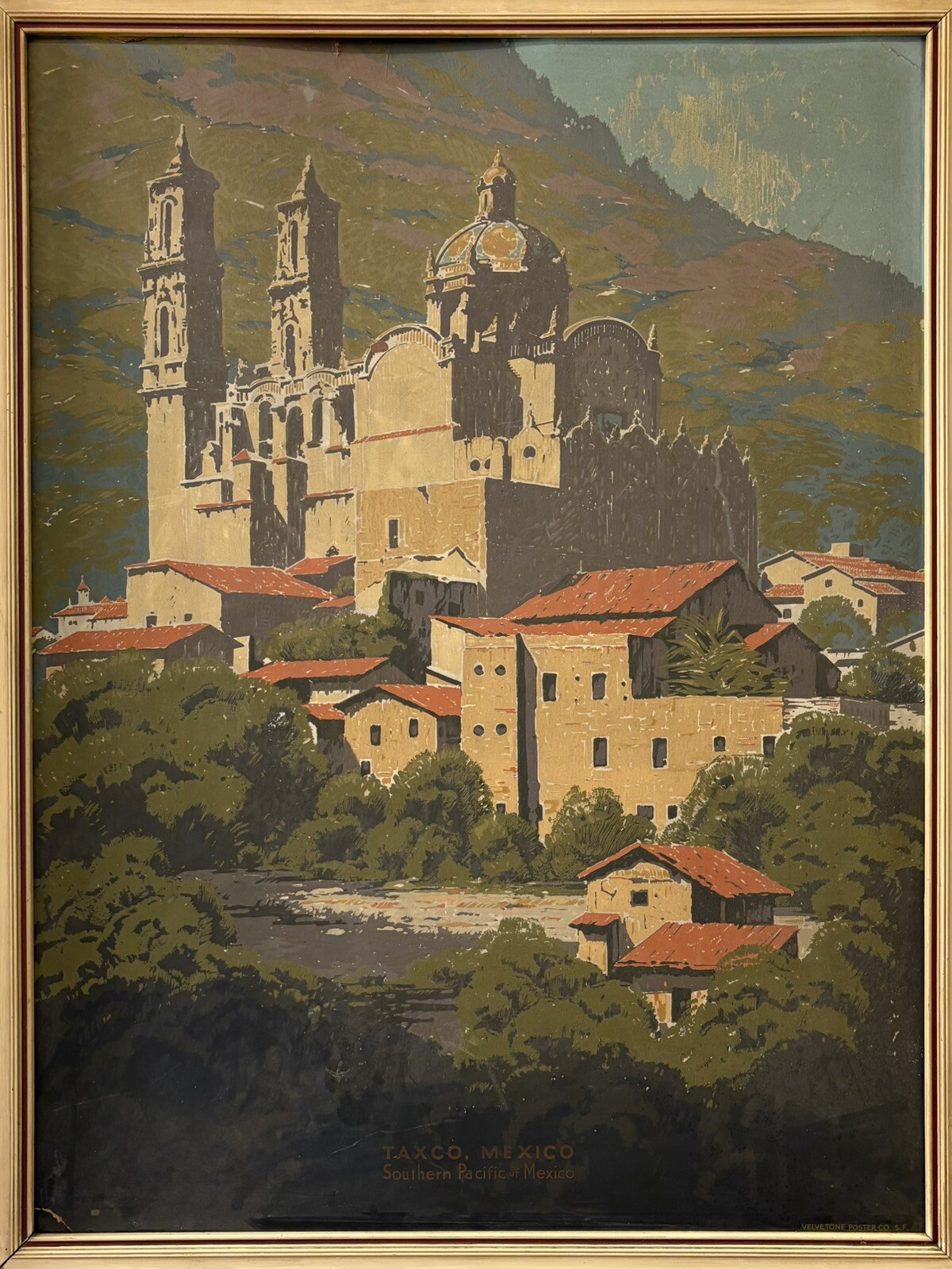 đ„ Very RARE Antique 1930s Southern Pacific RAILROAD Mexico TAXCO Travel Poster đ„ Very RARE Antique 1930s Southern Pacific RAILROAD Mexico TAXCO Travel Poster